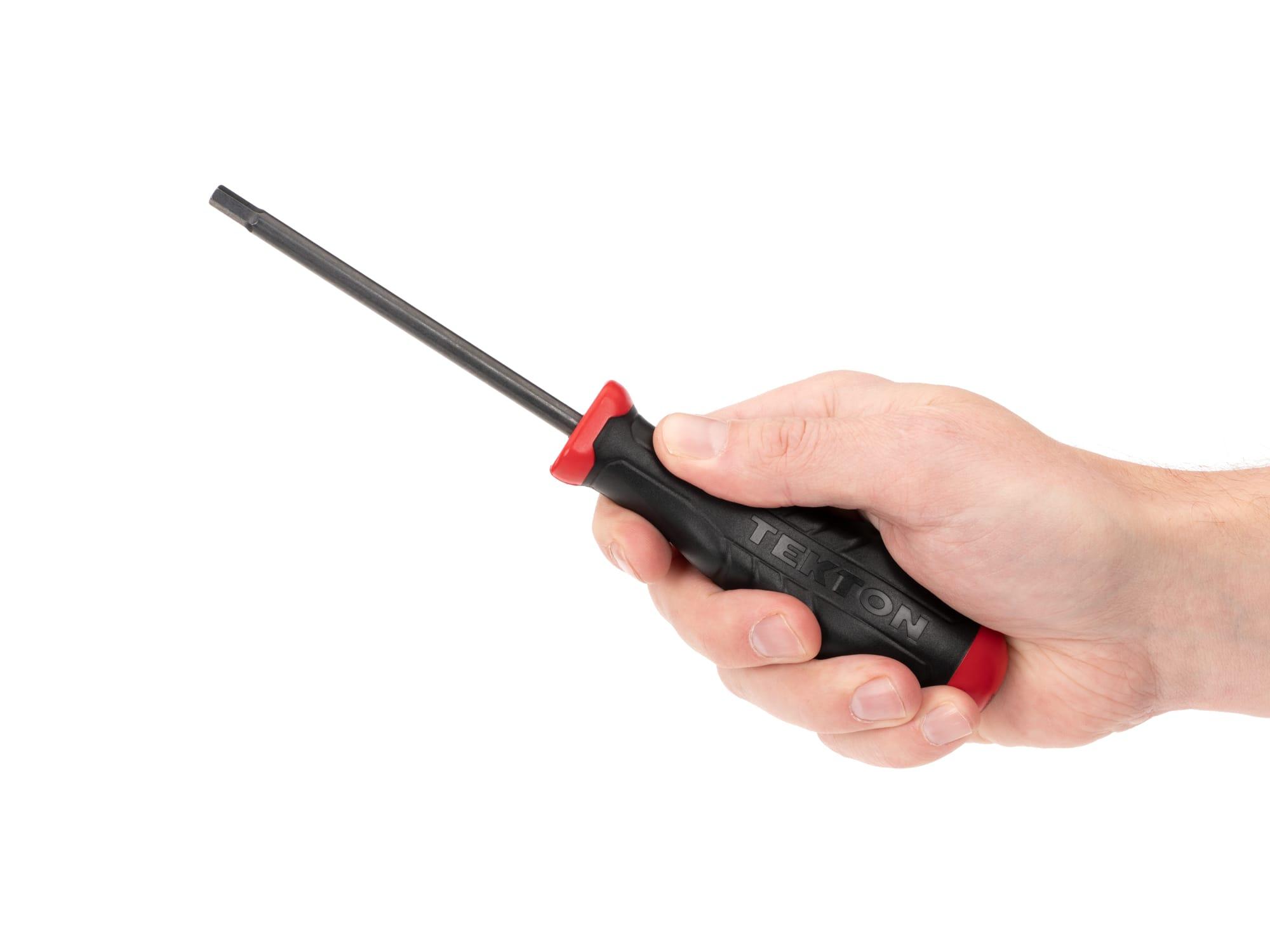 Person holding Tekton screwdriver. Item #DHX21050