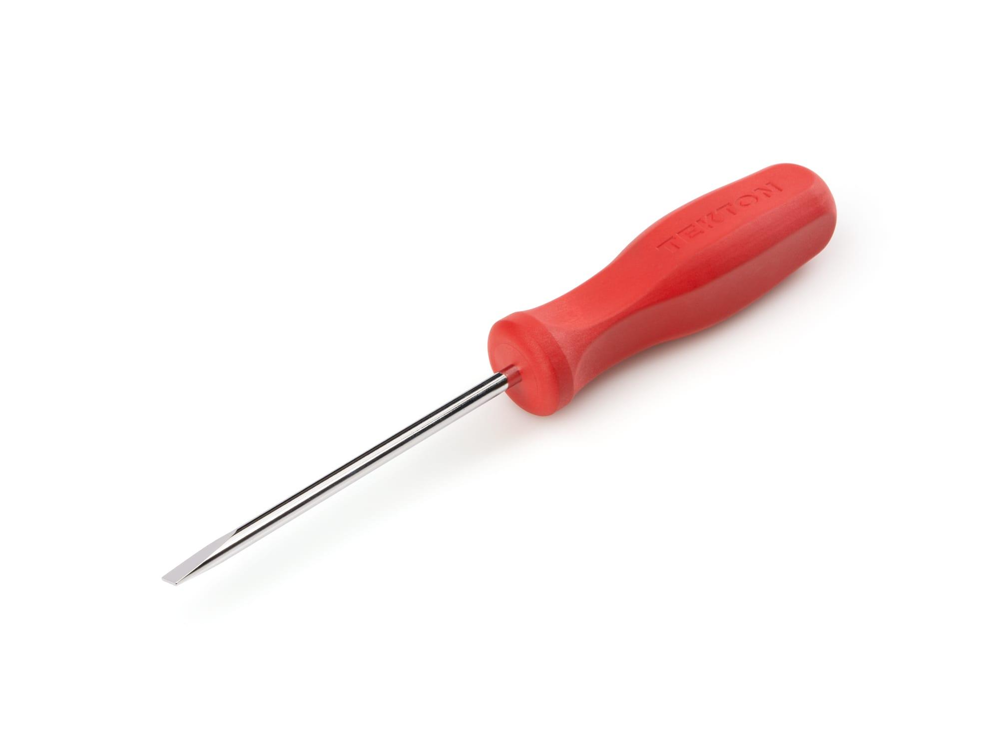 Front-right angle view of Tekton 4 inch screwdriver. Item #DSE31188