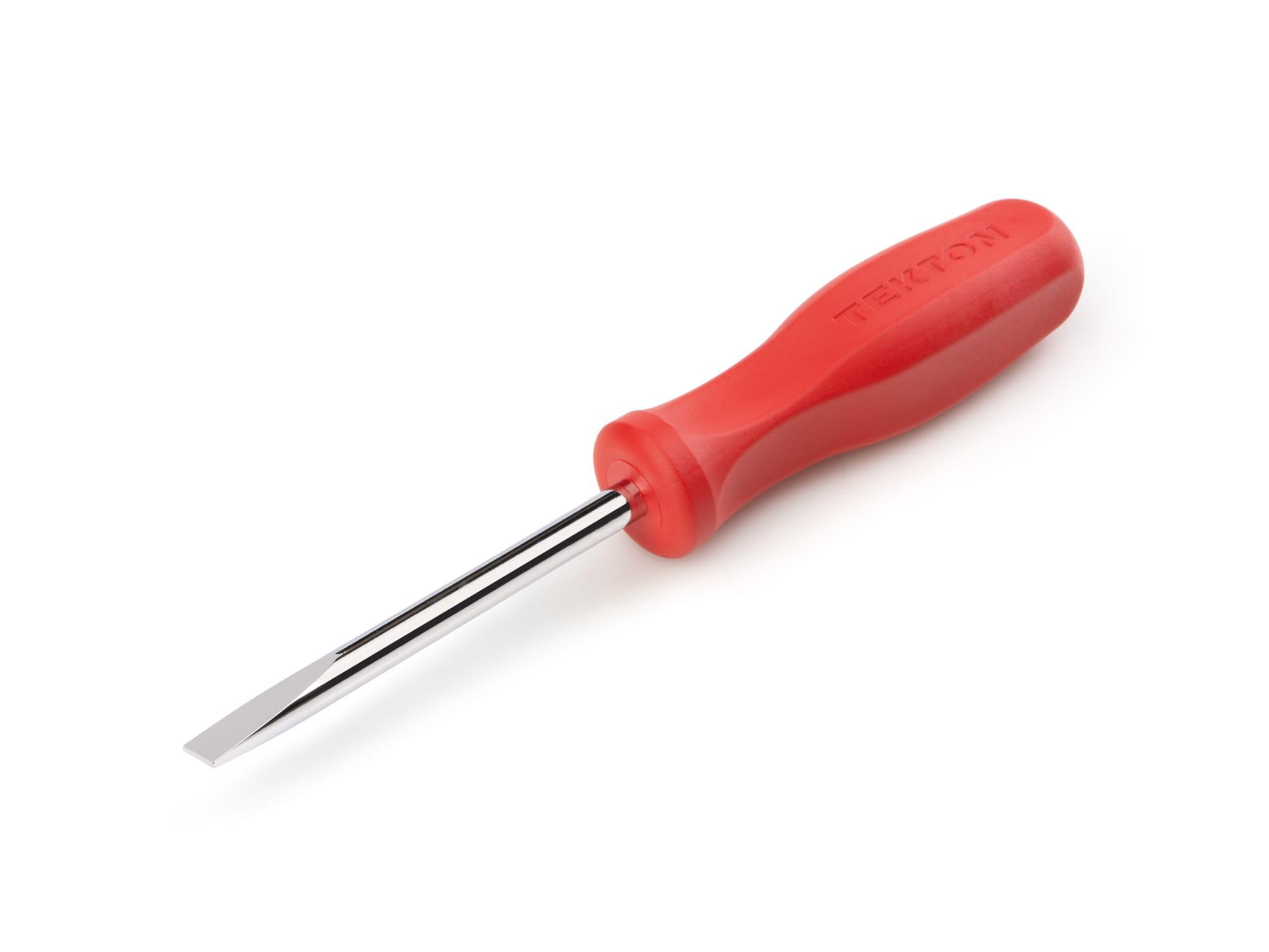 Front-right angle view of Tekton 4 inch screwdriver. Item #DSE31313