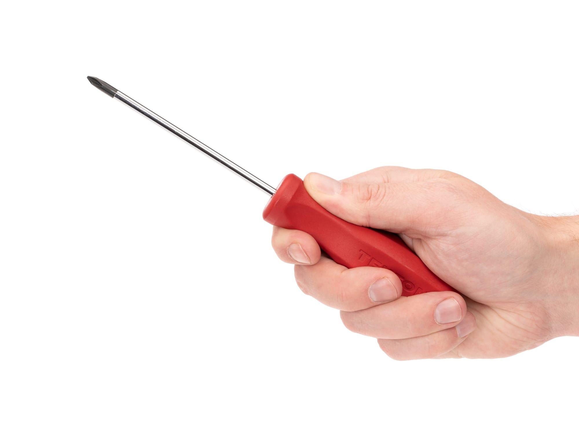 Person holding Tekton screwdriver. Item #DSP31001