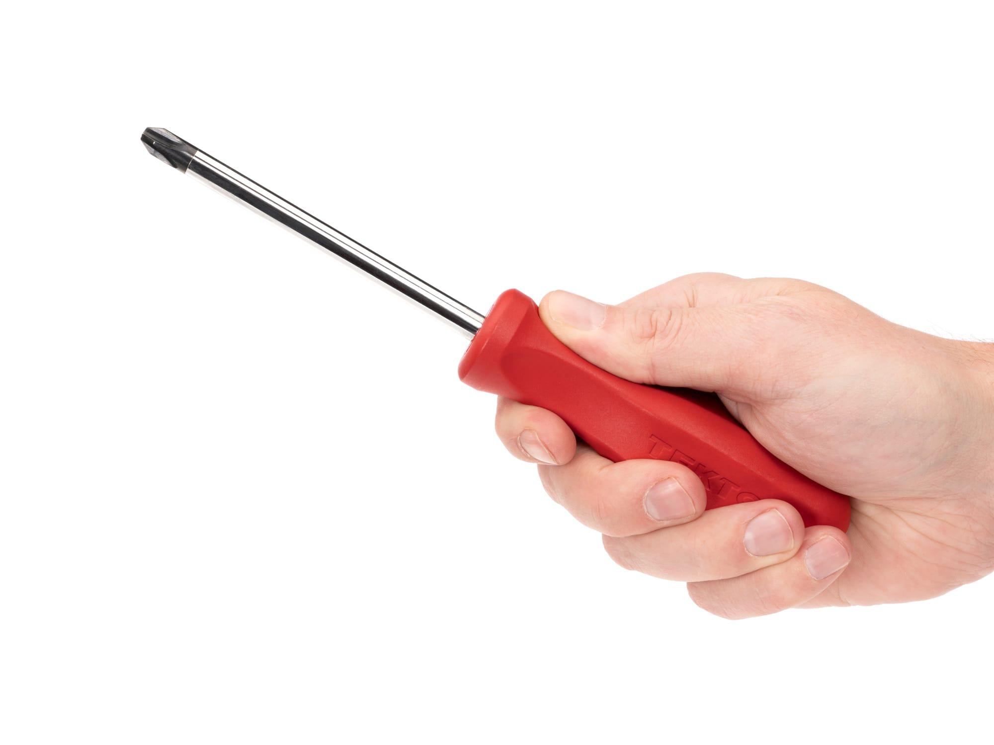 Person holding Tekton #3 screwdriver. Item #DSP31003