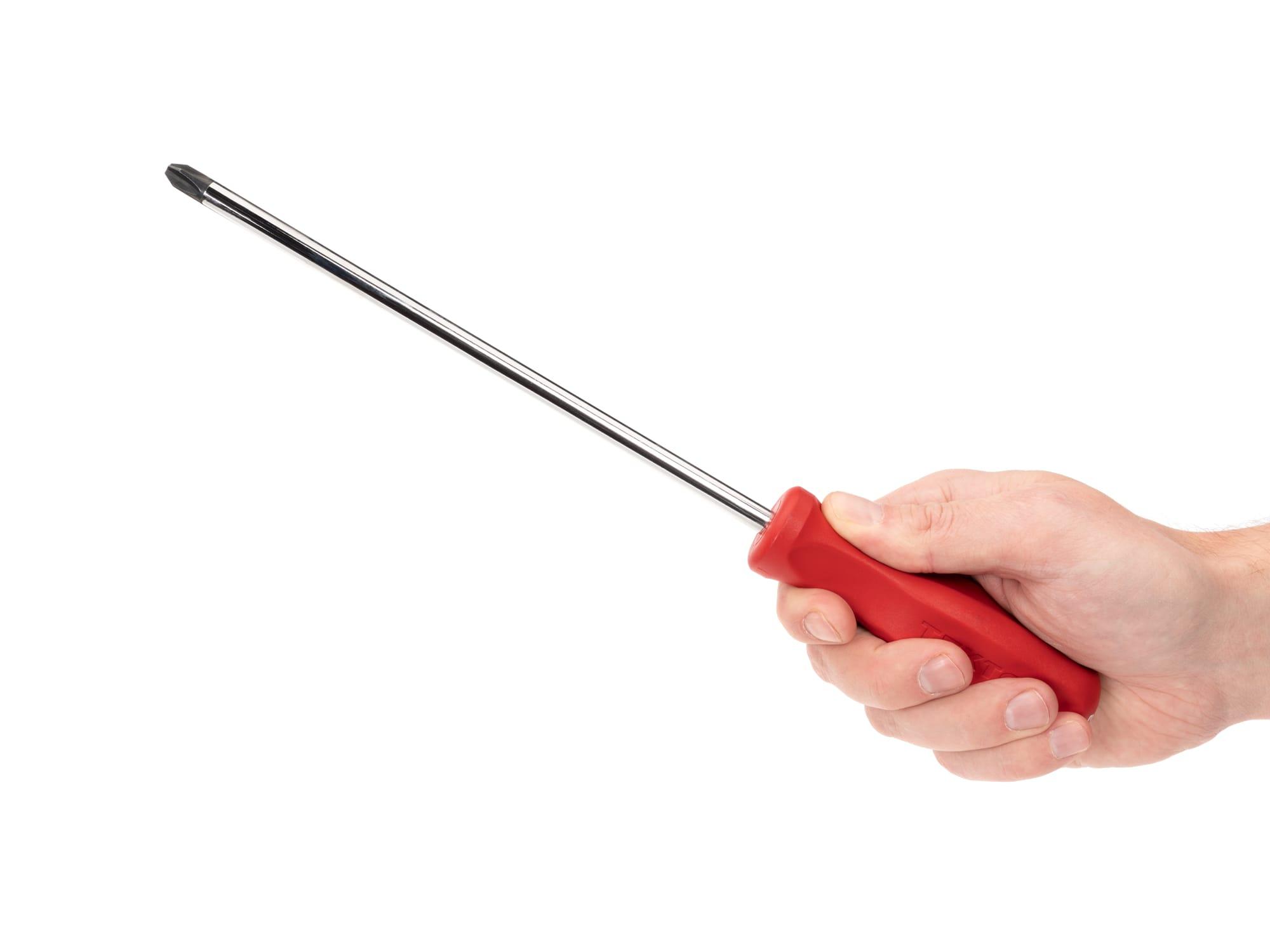 Person holding Tekton screwdriver. Item #DSP34003