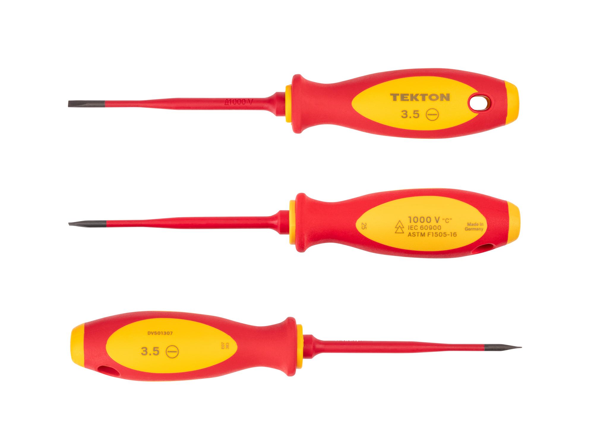 Side view of Tekton 4 inch screwdriver. Item #DVS01307