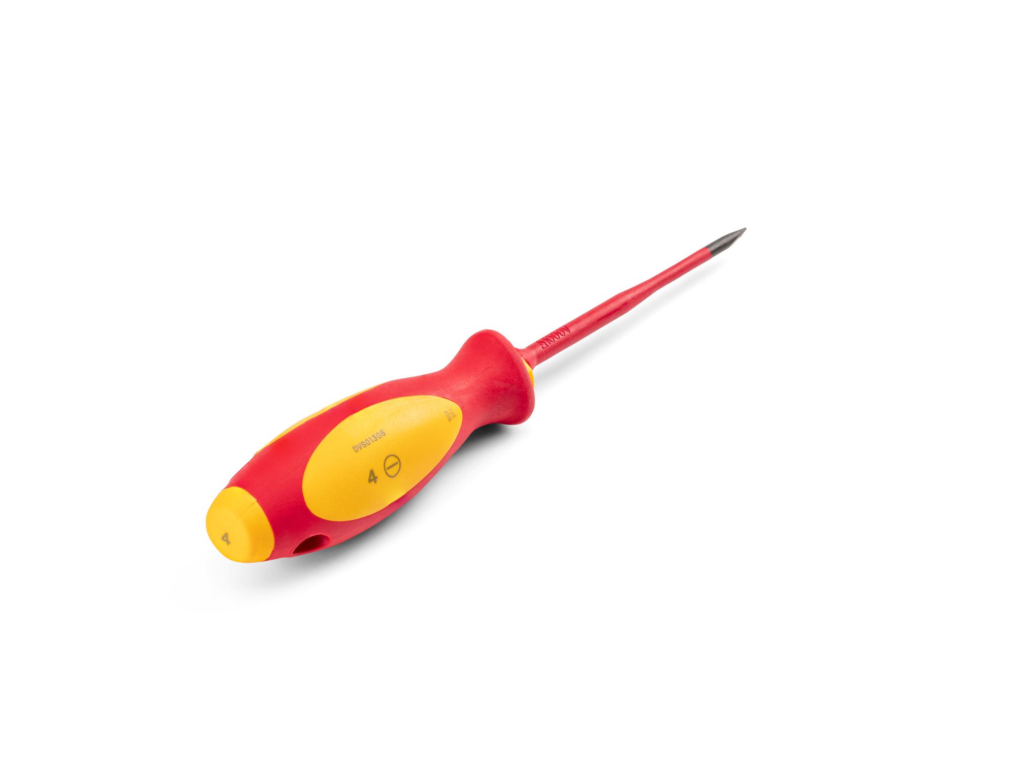 Back angle view of Tekton 4 inch screwdriver. Item #DVS01308
