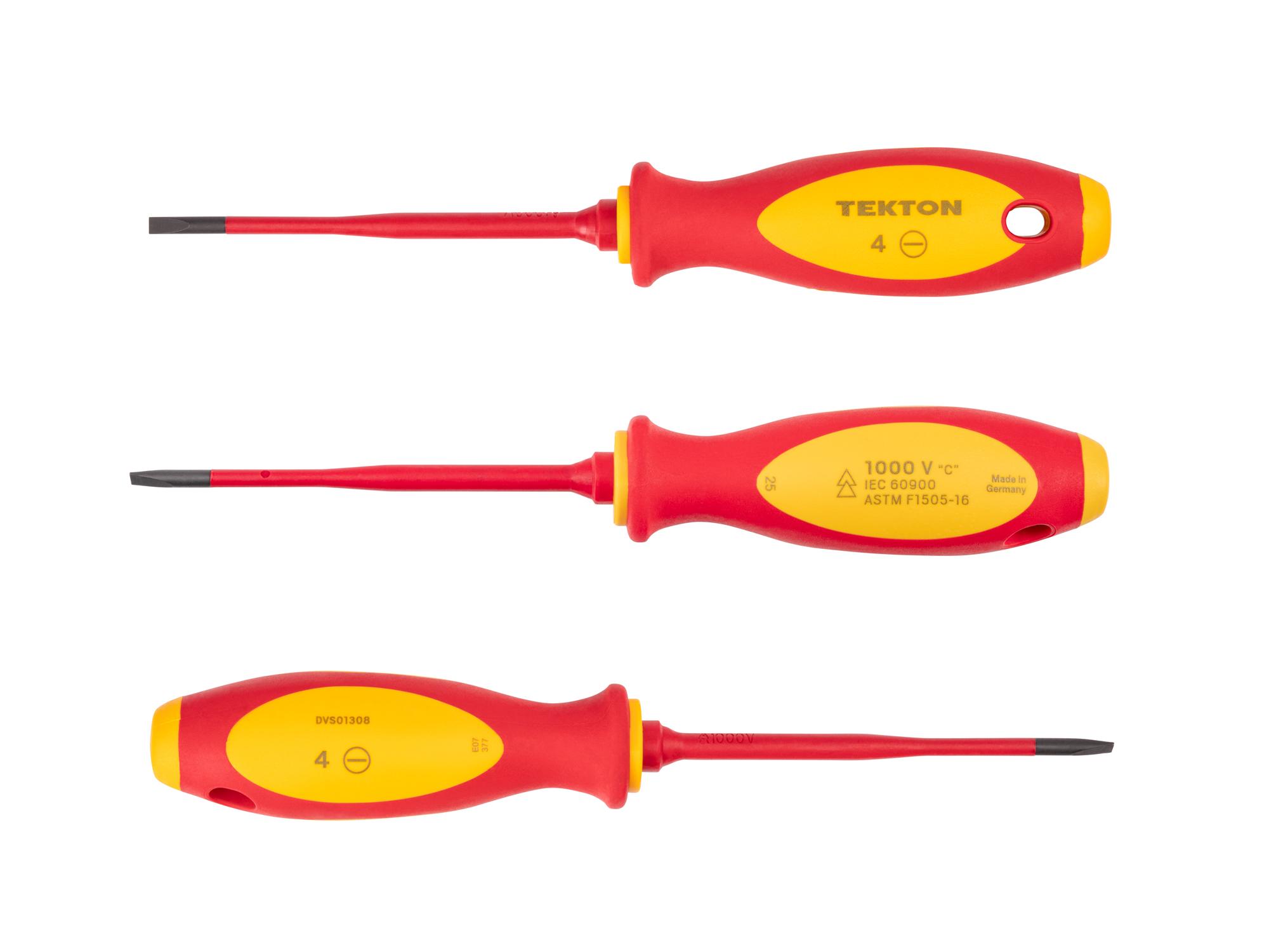 Side view of Tekton 4 inch screwdriver. Item #DVS01308