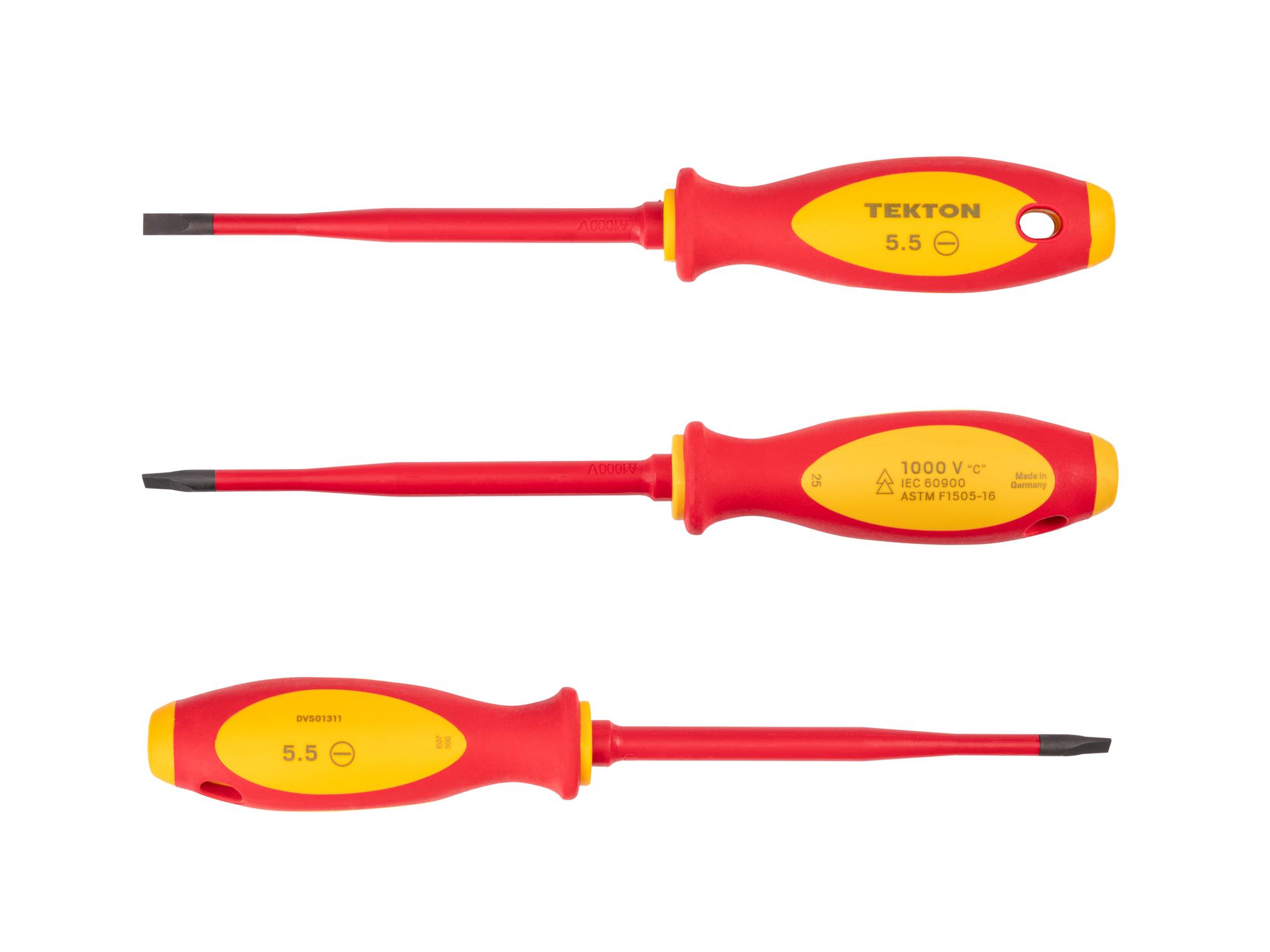 Side view of Tekton screwdriver. Item #DVS01311