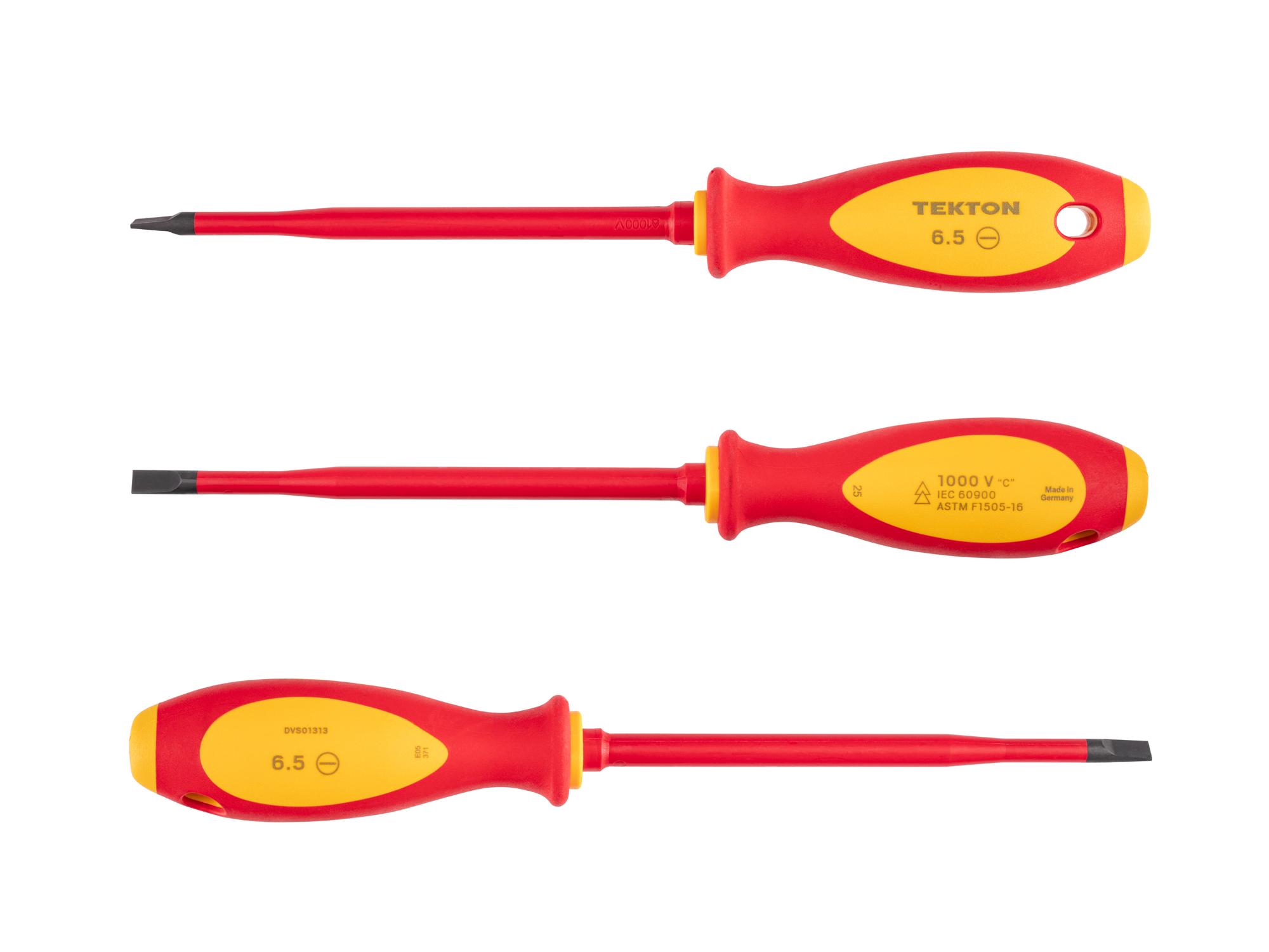 Side view of Tekton screwdriver. Item #DVS01313