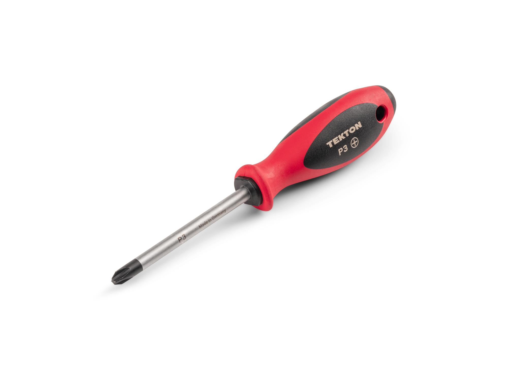 Front-right angle view of Tekton 4 inch screwdriver. Item #DWP00303