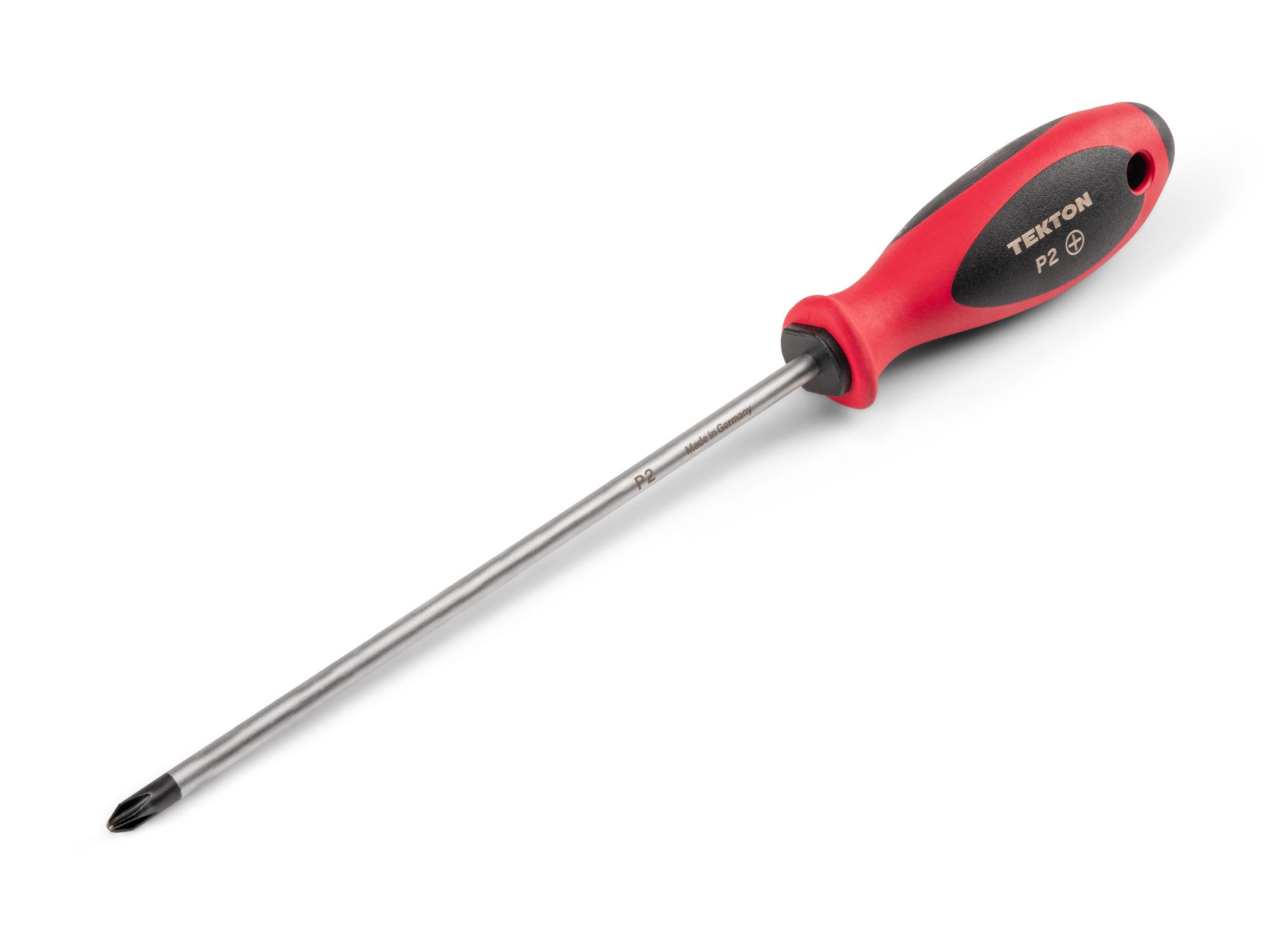 Front-right angle view of Tekton 8 inch screwdriver. Item #DWP00402