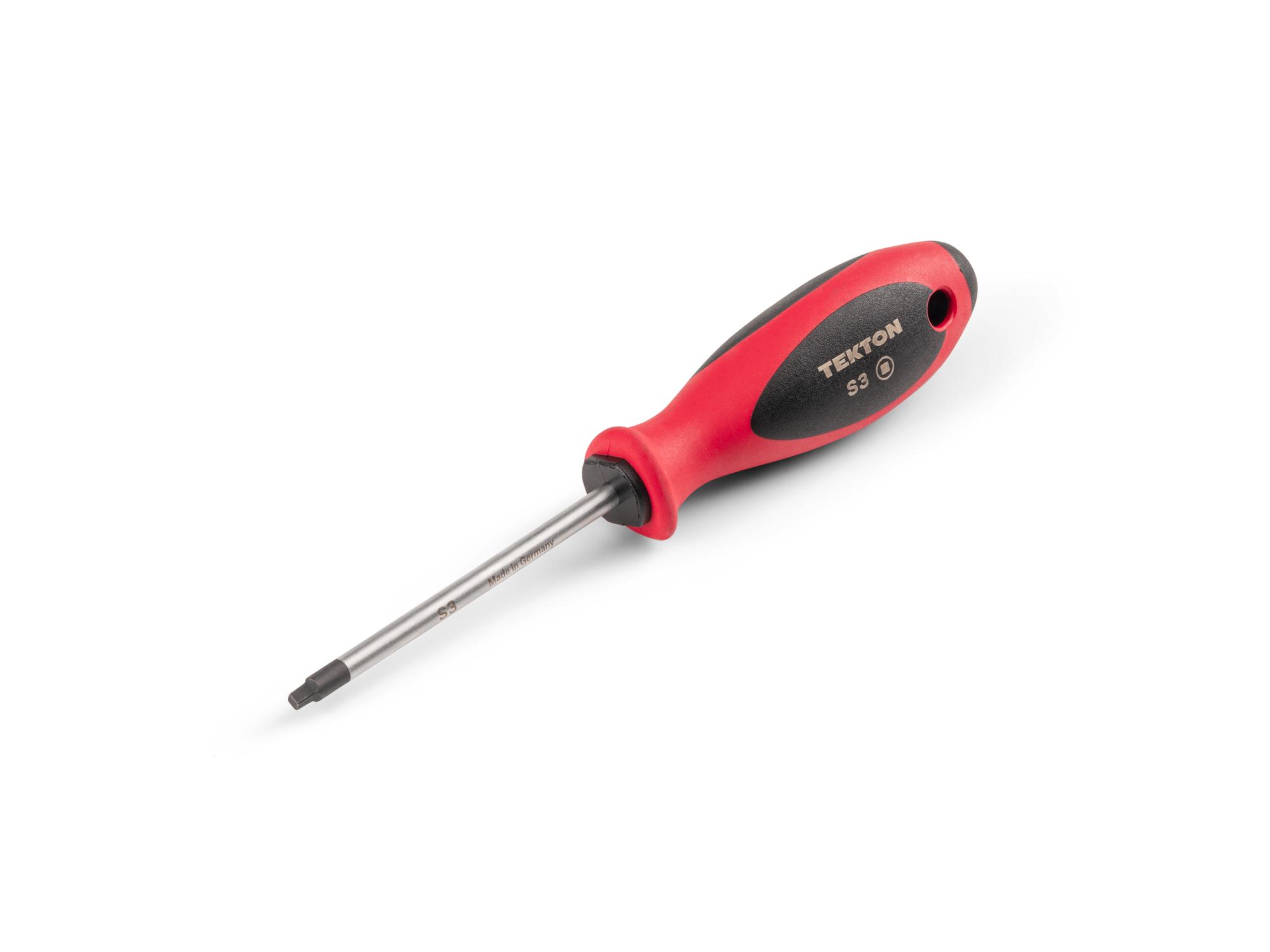Front-right angle view of Tekton 4 inch screwdriver. Item #DWQ01303