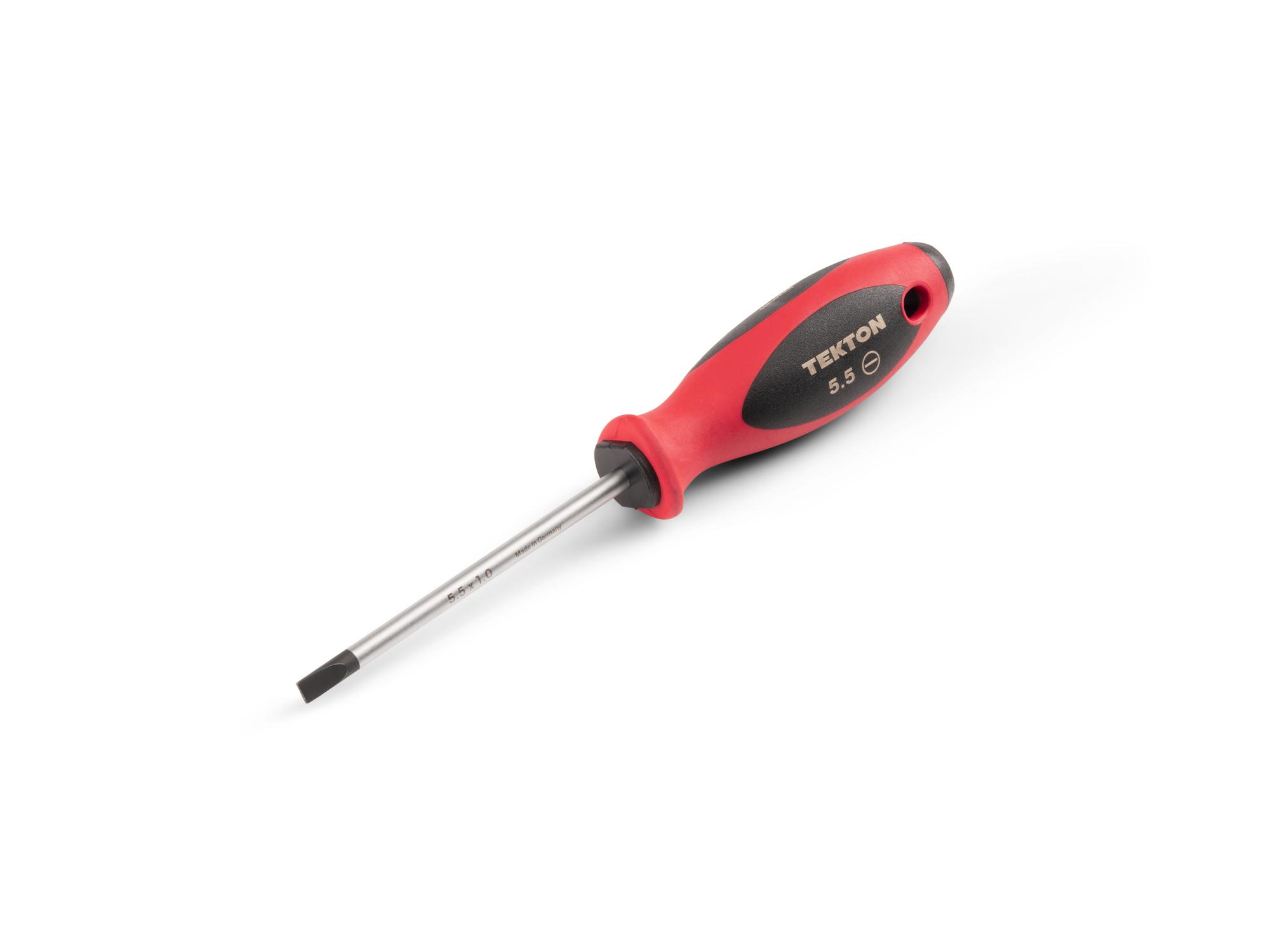 Front-right angle view of Tekton 4 inch screwdriver. Item #DWS01311