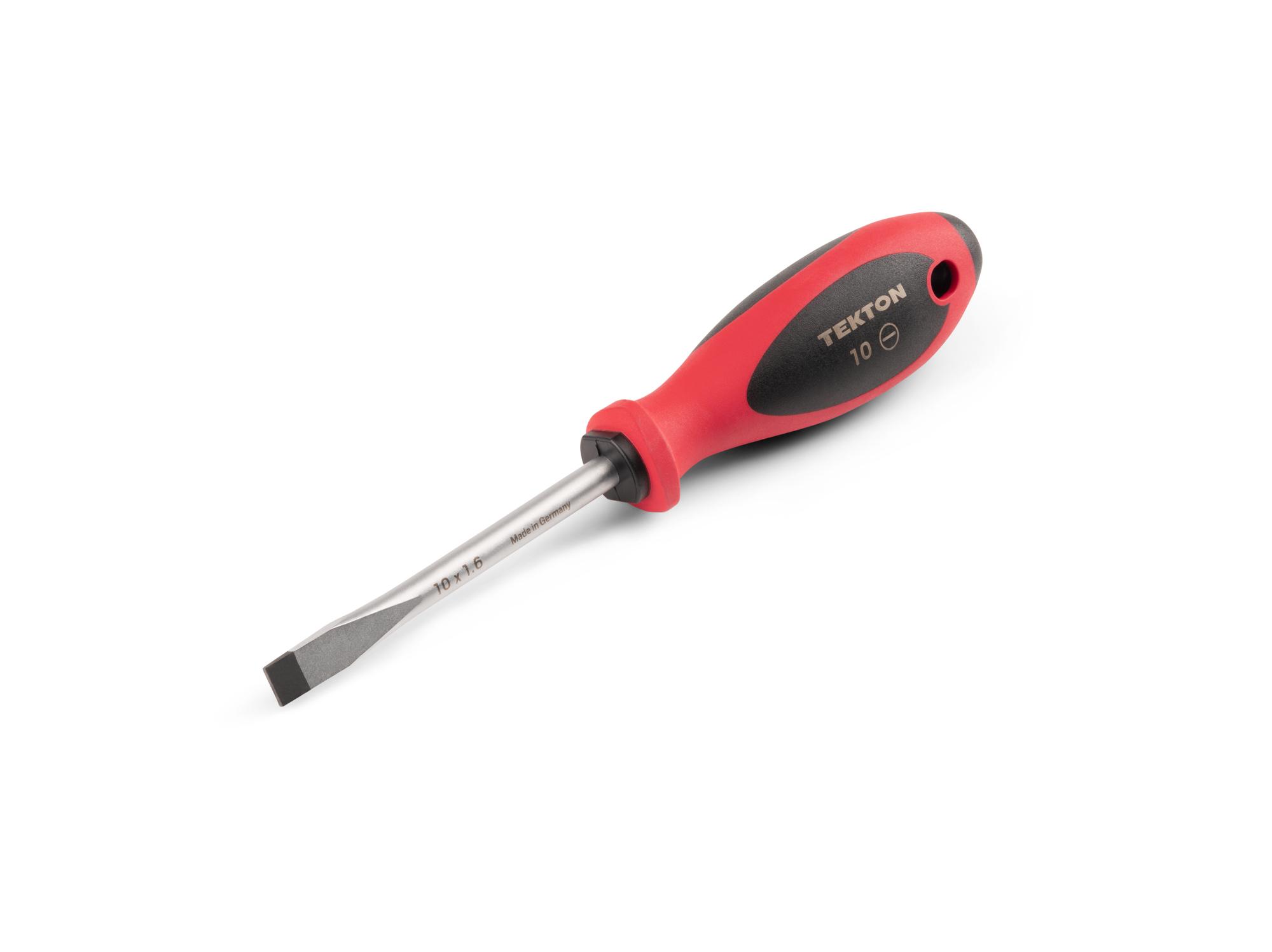 Front-right angle view of Tekton 4 inch screwdriver. Item #DWS01320