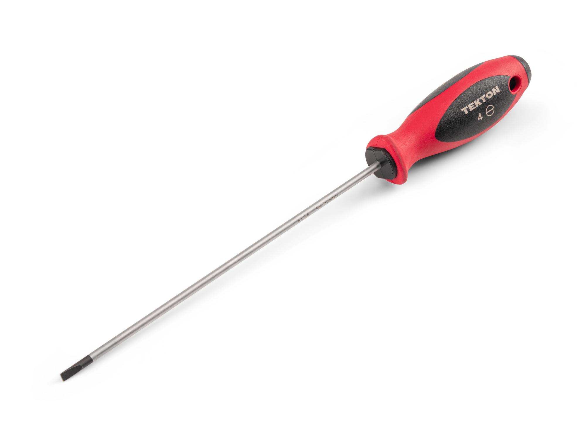 Front-right angle view of Tekton 8 inch screwdriver. Item #DWS01408