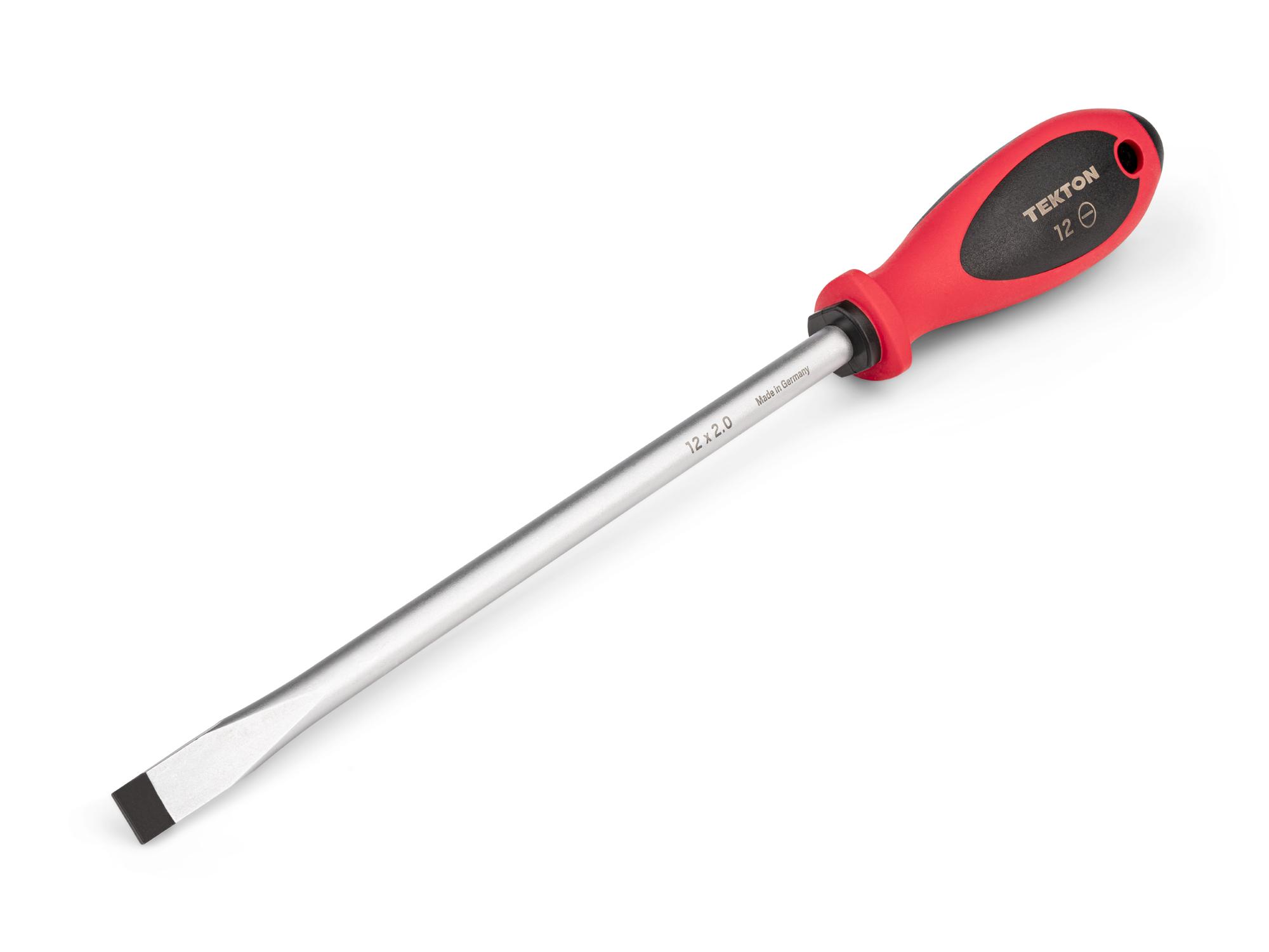 Front-right angle view of Tekton 8 inch screwdriver. Item #DWS01424