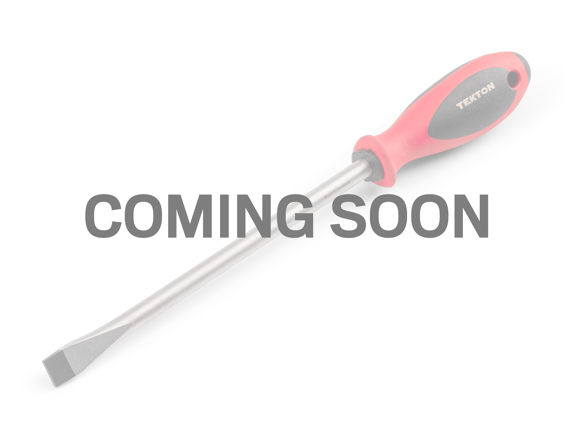 Coming soon text placed over front view of Tekton 14 millimeter screwdriver set. Item #DWS01428