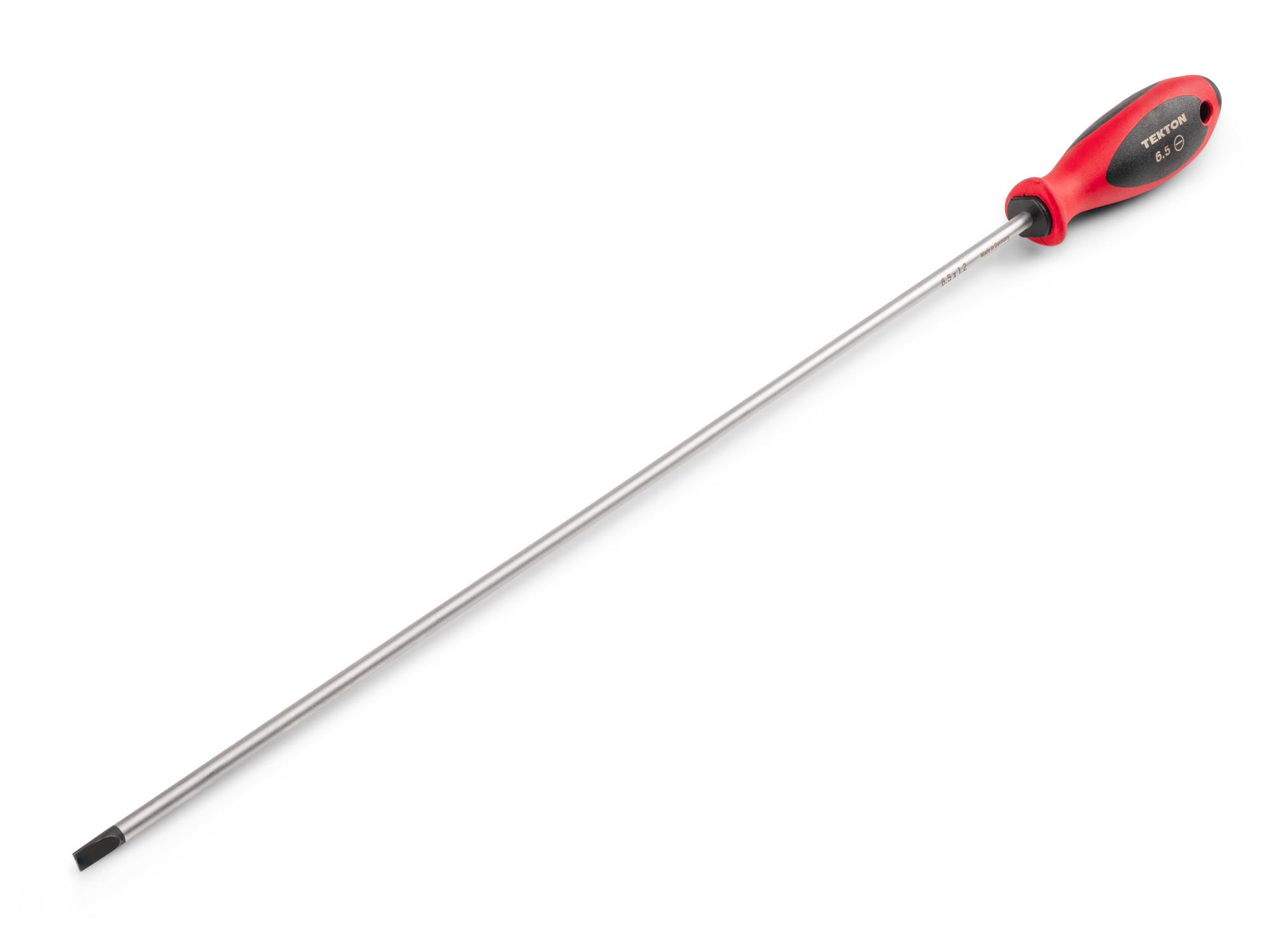 Front-right angle view of Tekton 18 inch screwdriver. Item #DWS01613