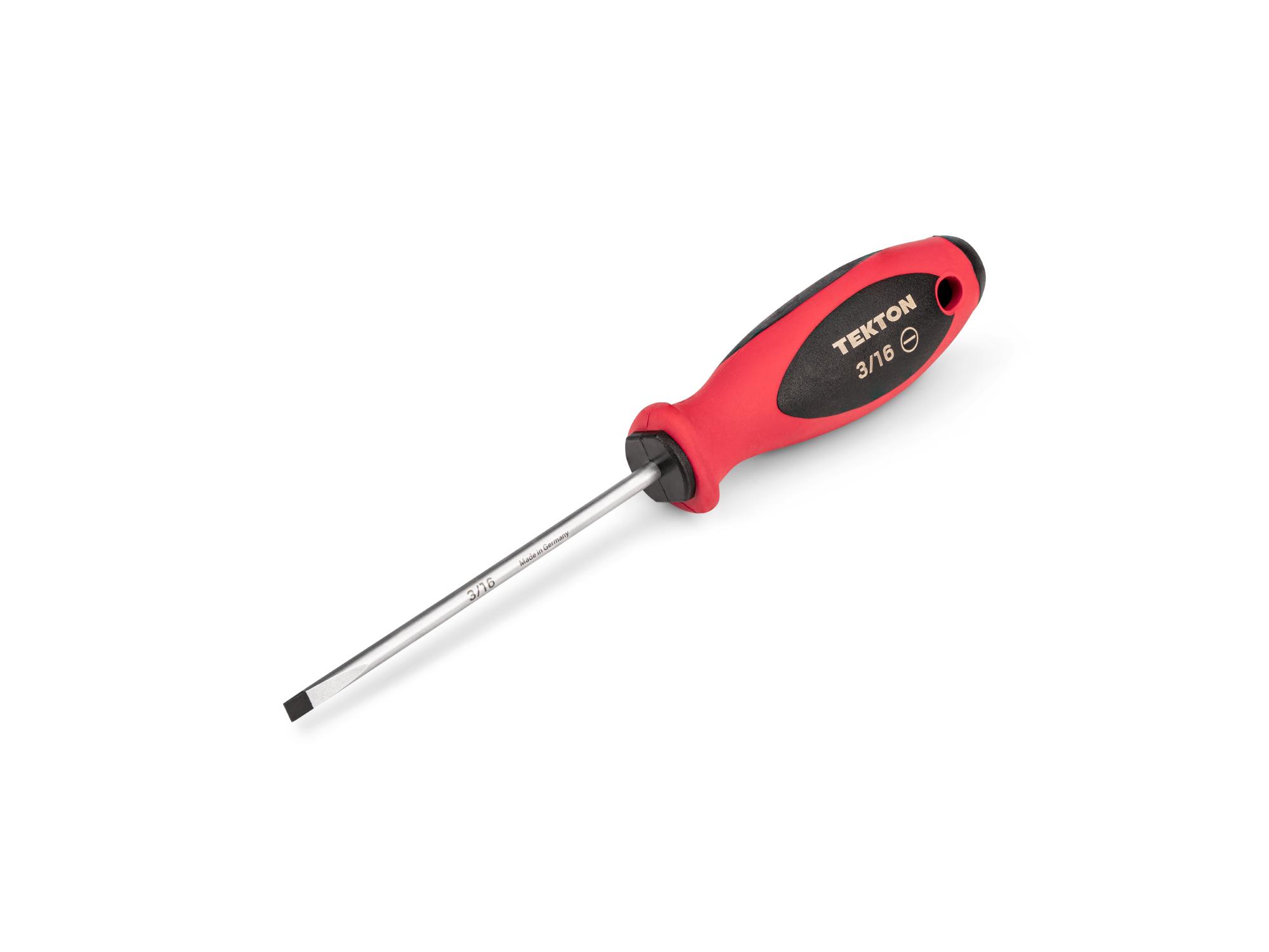 Front-right angle view of Tekton 4 inch screwdriver. Item #DWS07312