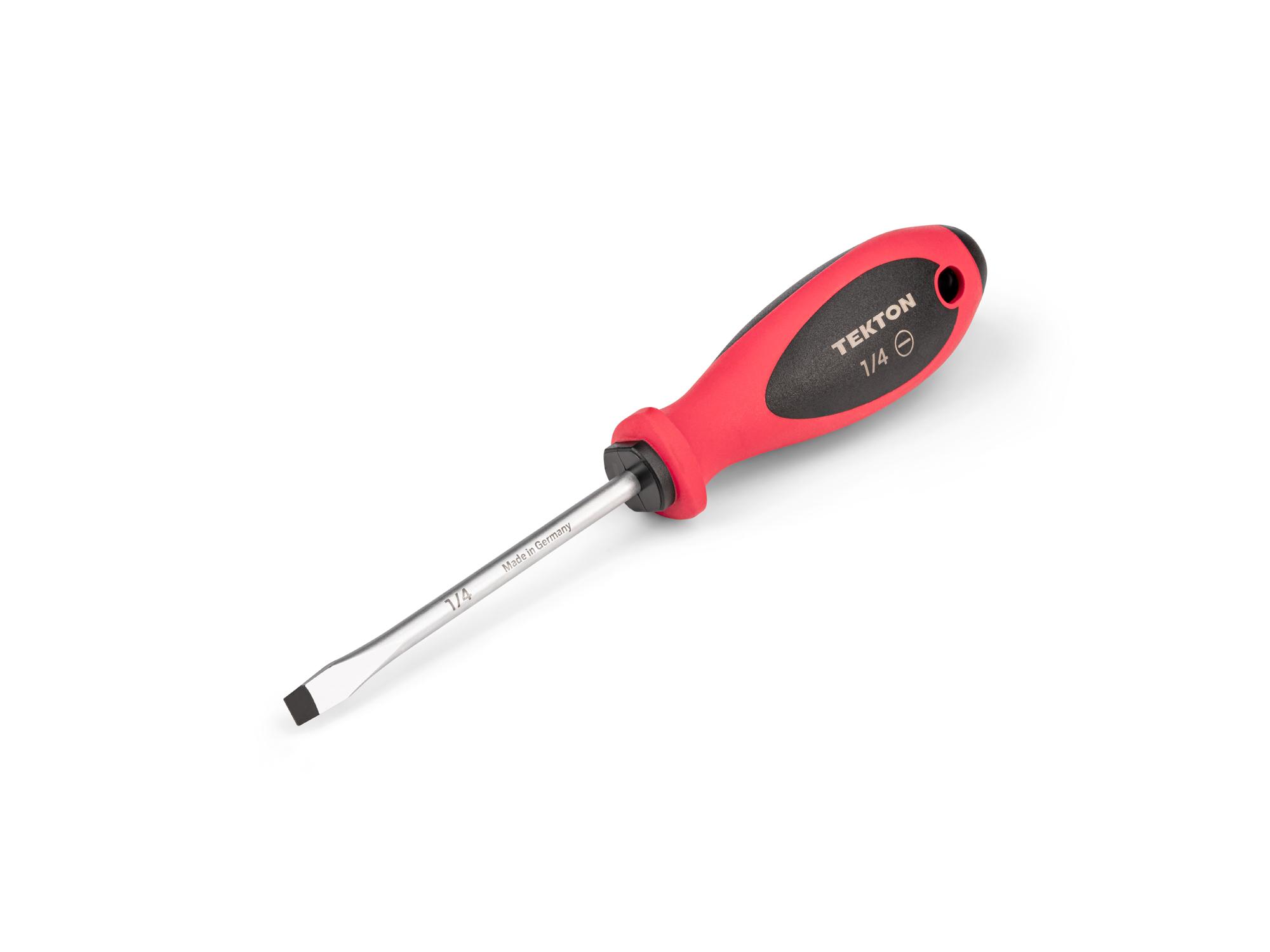 Front-right angle view of Tekton 4 inch screwdriver. Item #DWS07316