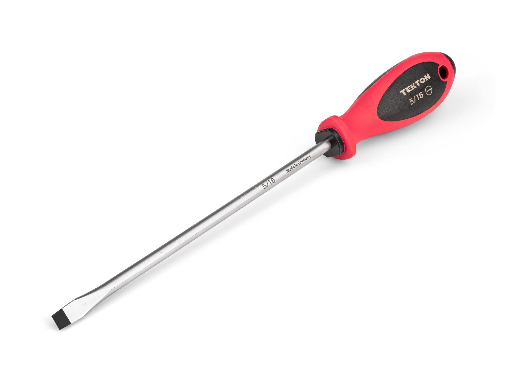 Front-right angle view of Tekton 8 inch screwdriver. Item #DWS07420