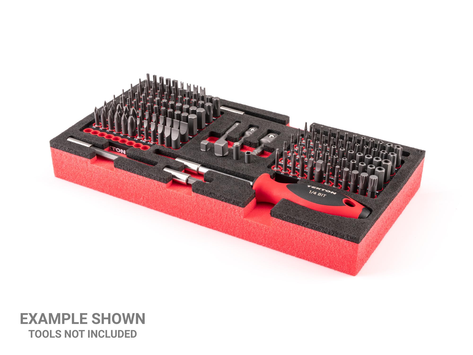 Example shown of Tekton black foamscrewdriver organization. Item #F00022KR