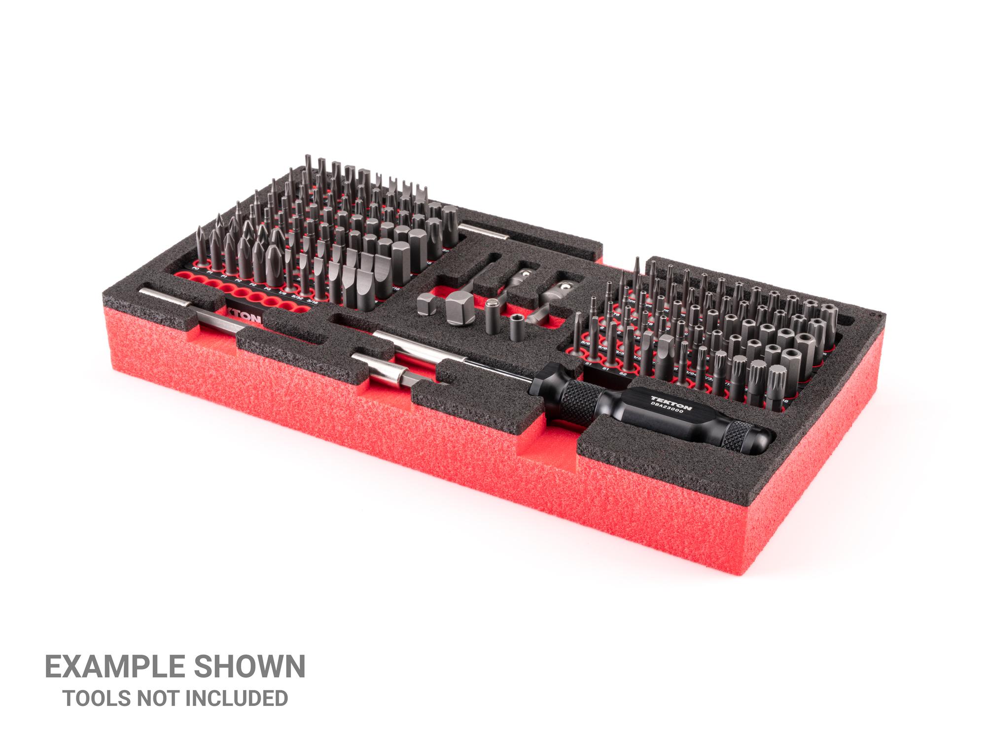 Example shown of Tekton black foamscrewdriver organization. Item #F00023KR