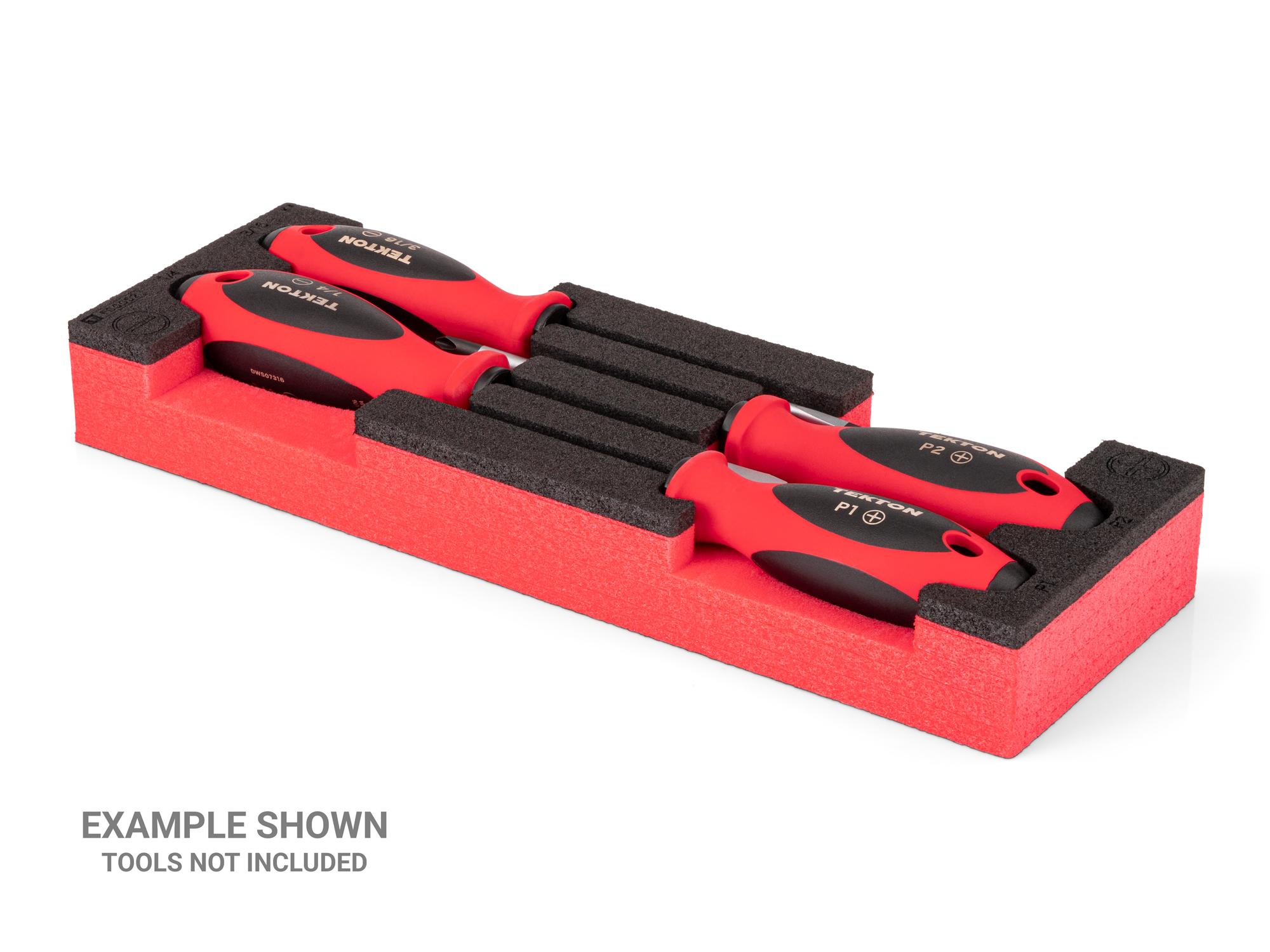 Angled view of black Tekton foam organizer. Example image; tools not included. F00052KR