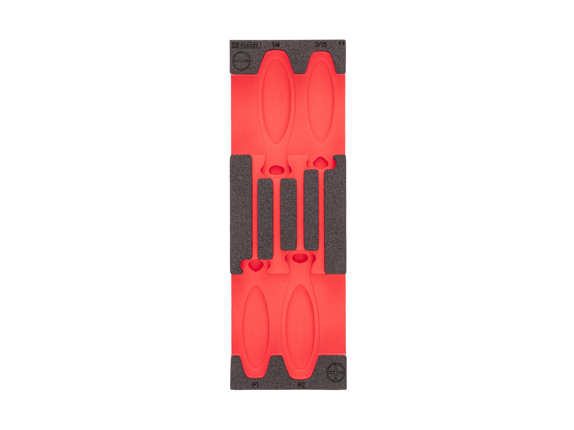 Phillips and Slotted Screwdriver Set Foam Organizer, 12 x 4 Inch (4-Tool)