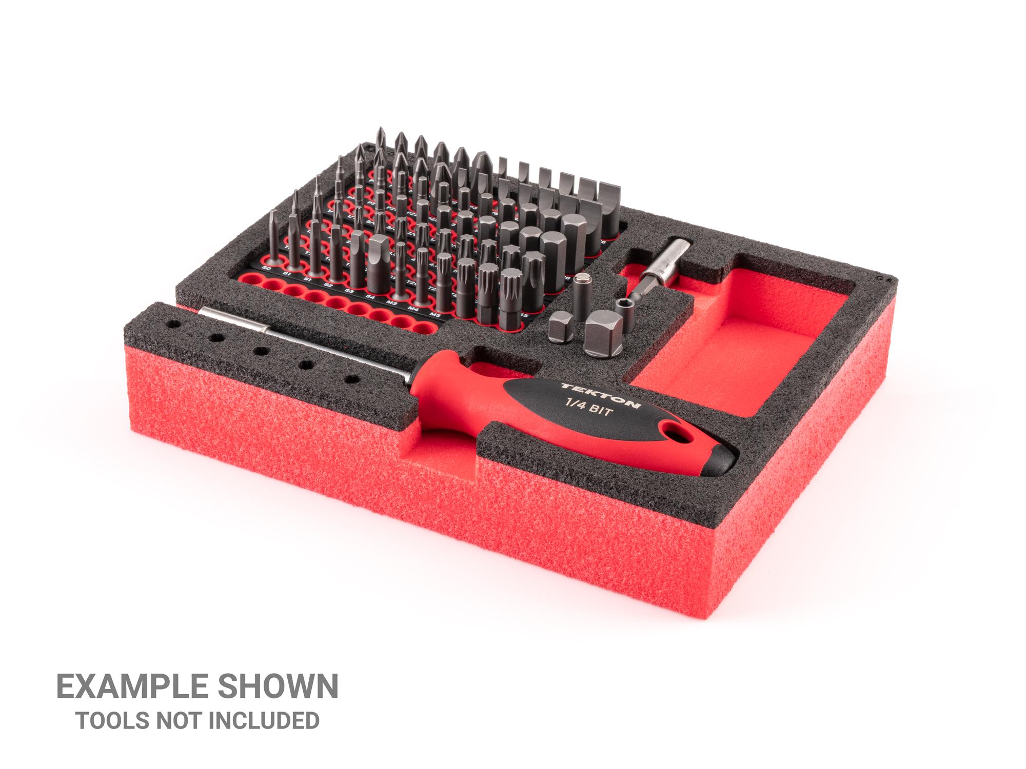 Example shown of Tekton black foamscrewdriver organization. Item #F00072KR