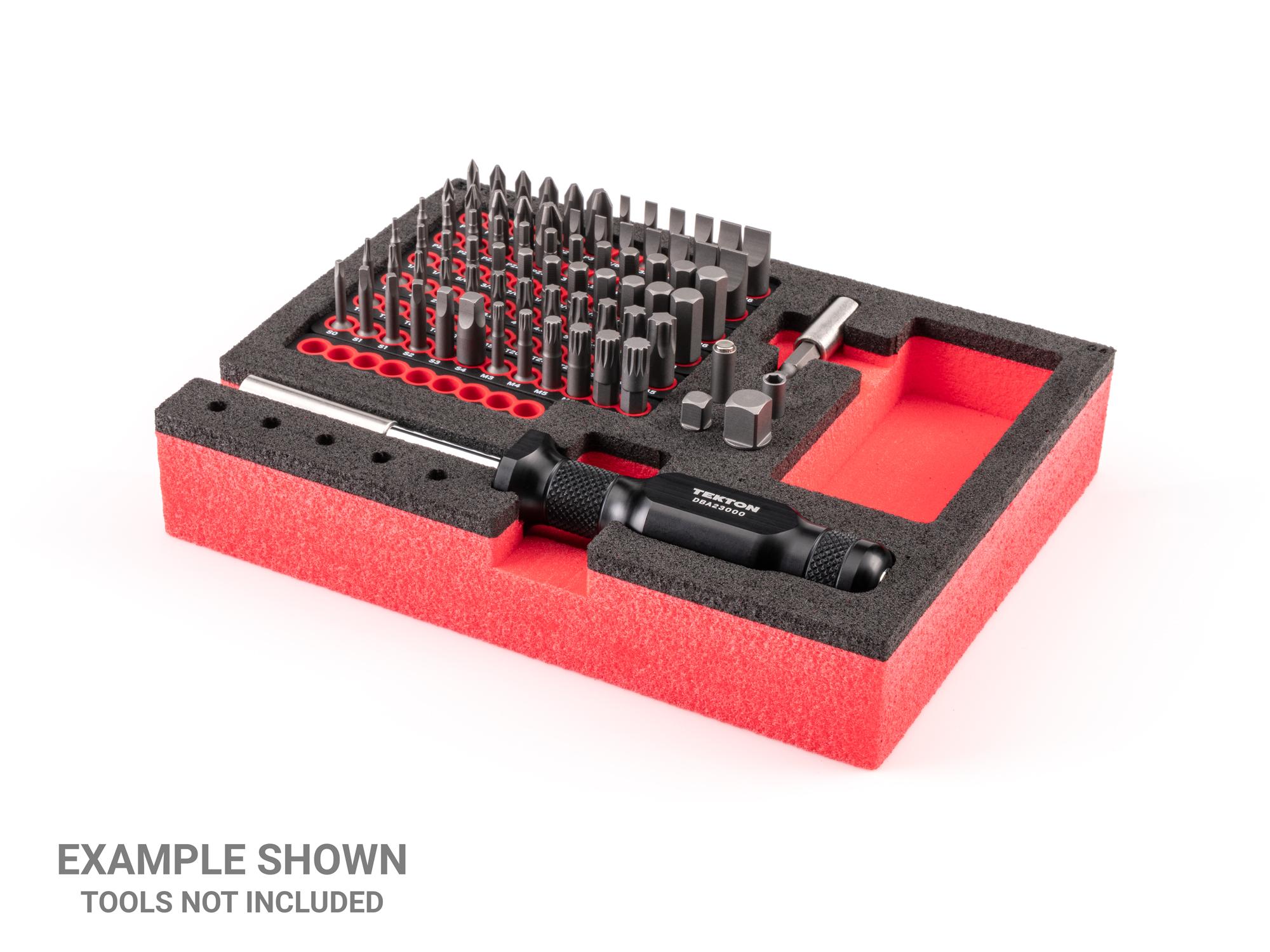 Example shown of Tekton black foamscrewdriver organization. Item #F00073KR