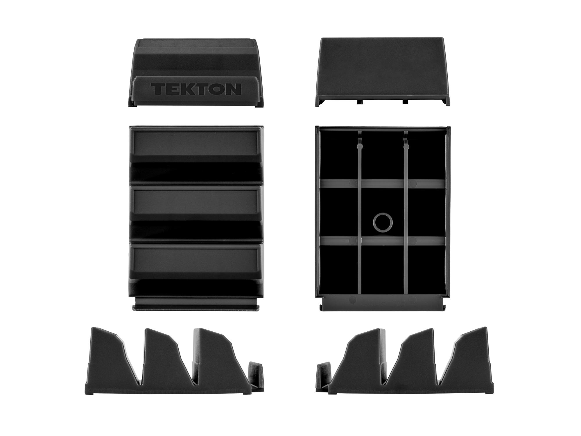 Side view of black Tekton modular screwdriver organization. Item #ODM11102