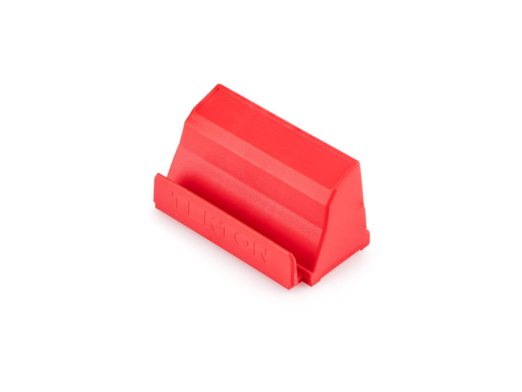 Front-right angle view of red Tekton modular screwdriver organization. Item #ODM11201