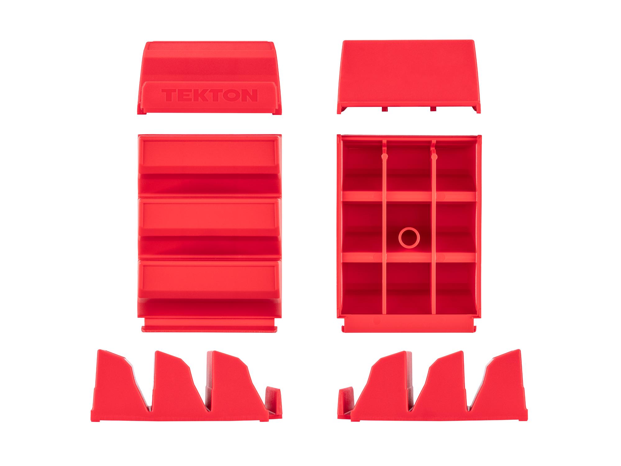 Side view of red Tekton modular screwdriver organization. Item #ODM11202