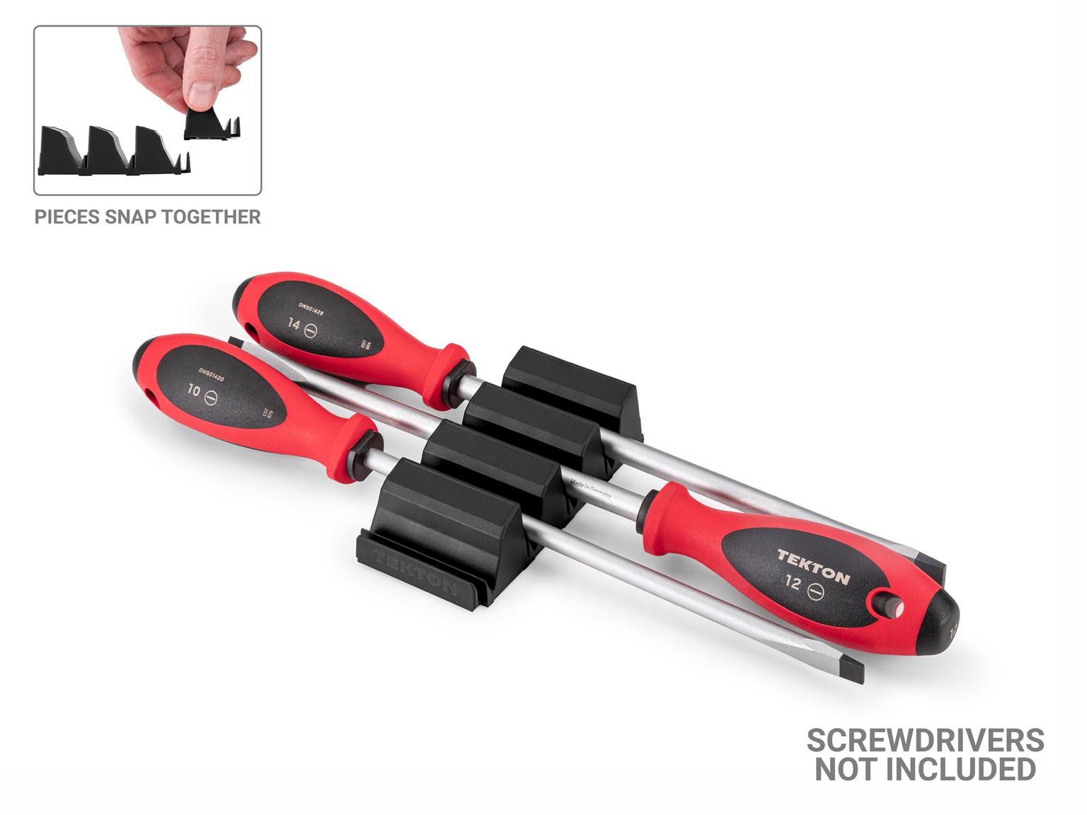 Tekton modular screwdriver organization with tools. Tools not included. Item #ODM12101