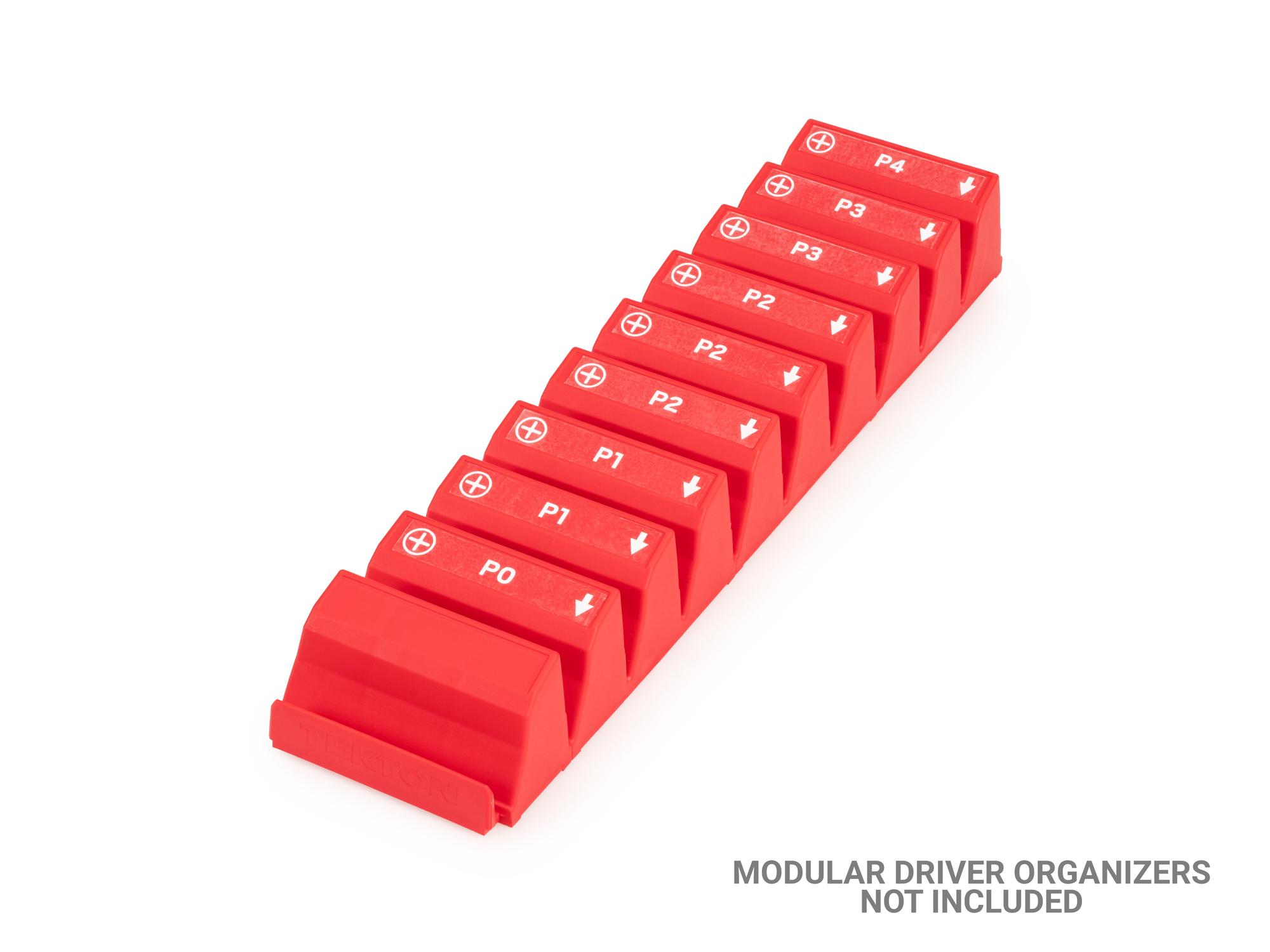 Example shown of Tekton white modularscrewdriver organization. Item #ODM70001