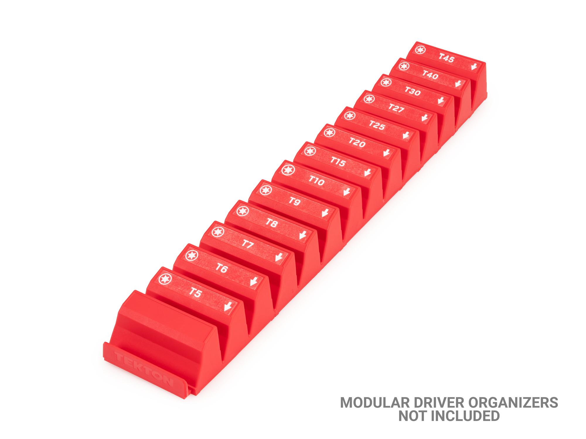 Example shown of Tekton white modularscrewdriver organization. Item #ODM70005