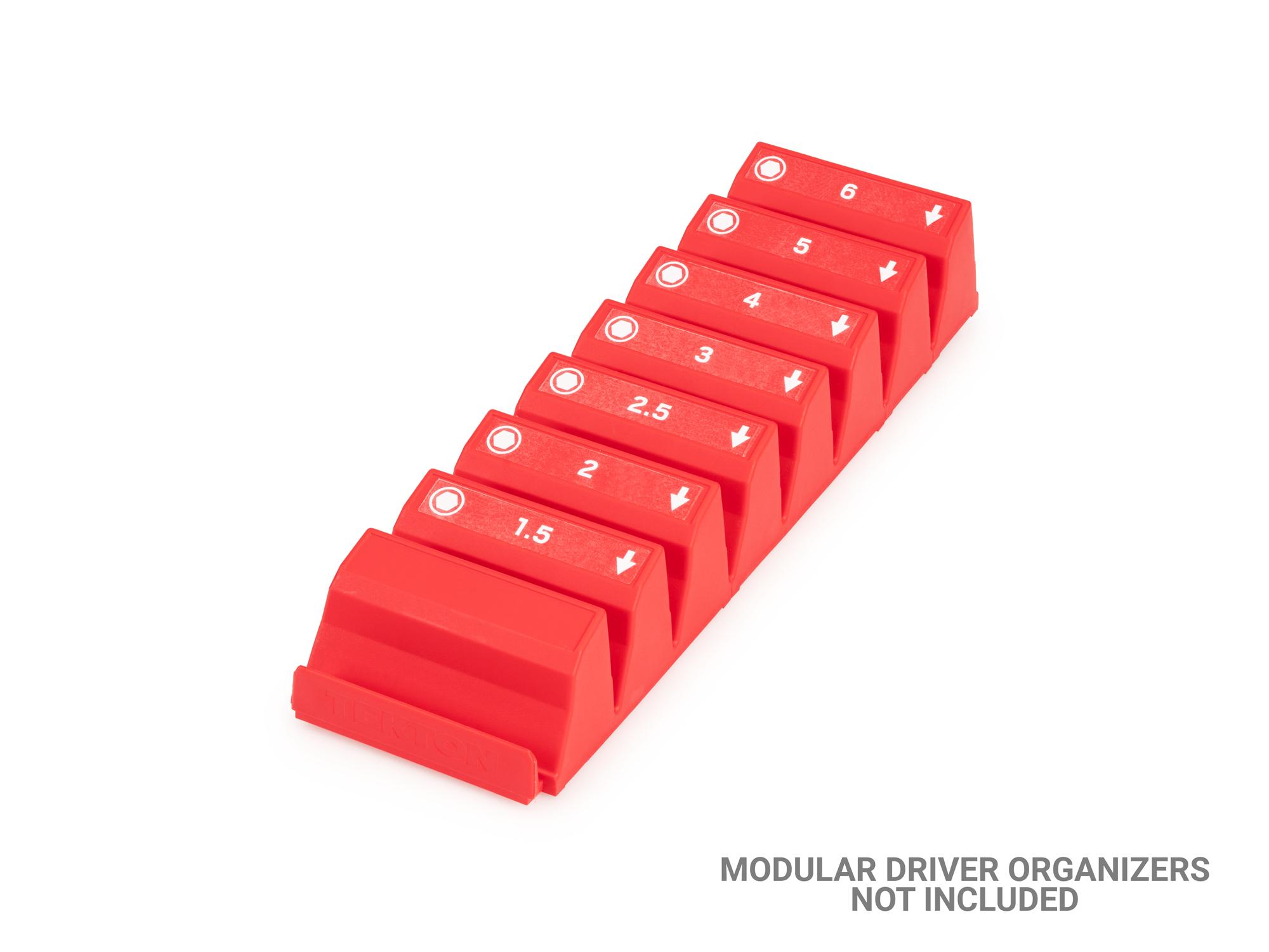 Example shown of Tekton white modularscrewdriver organization. Item #ODM70006
