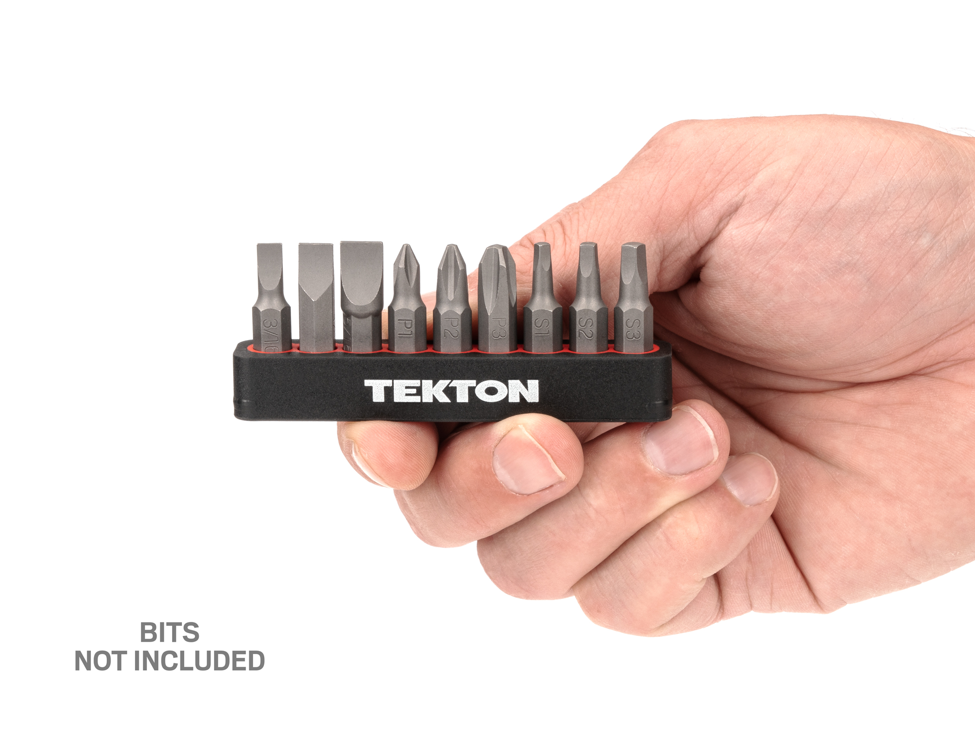 Front-right angle view of Tekton rail screwdriver organization set. Item #ODB11000