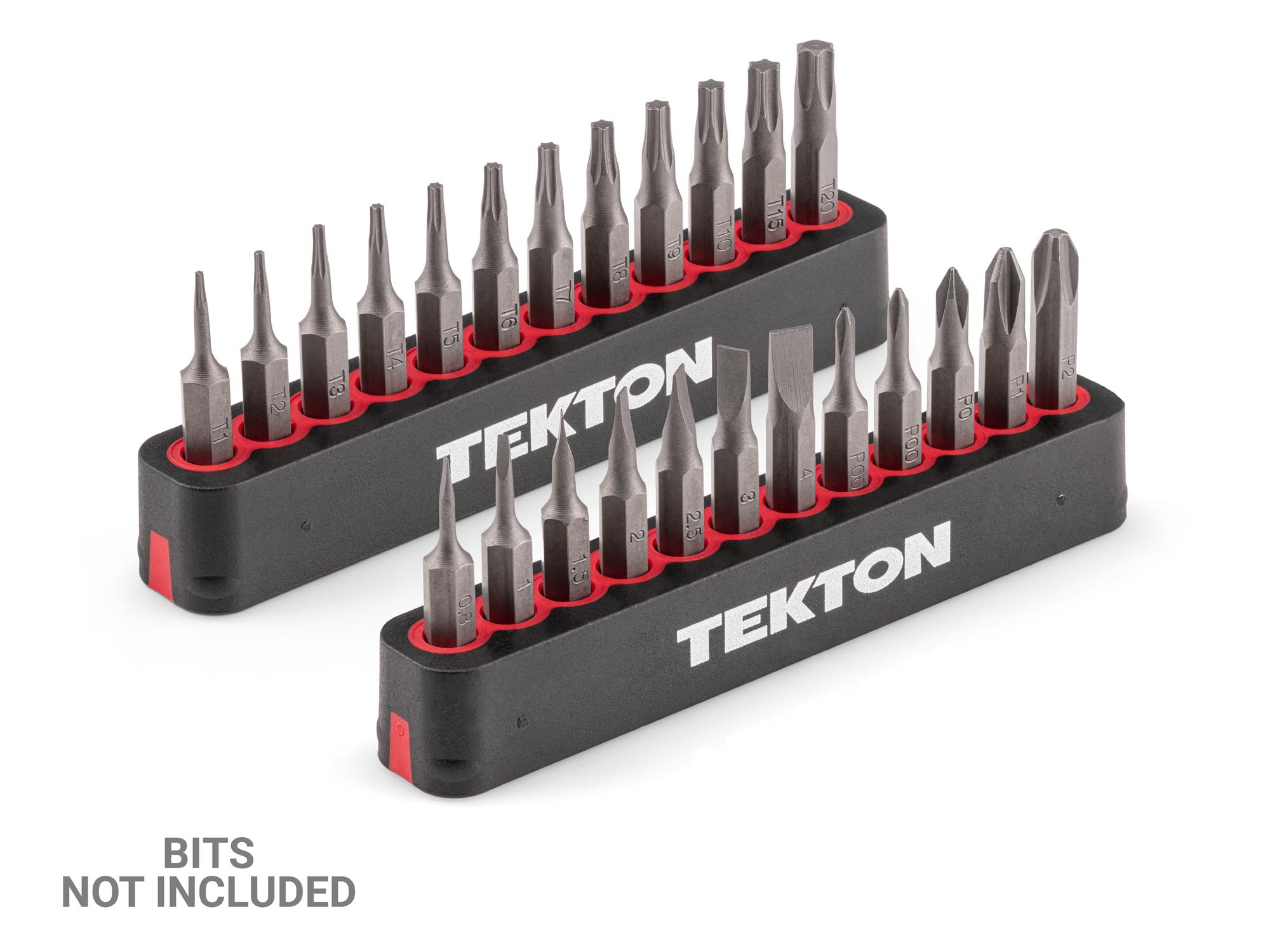 Back angle view of Tekton rail screwdriver organization set. Item #ODB90000