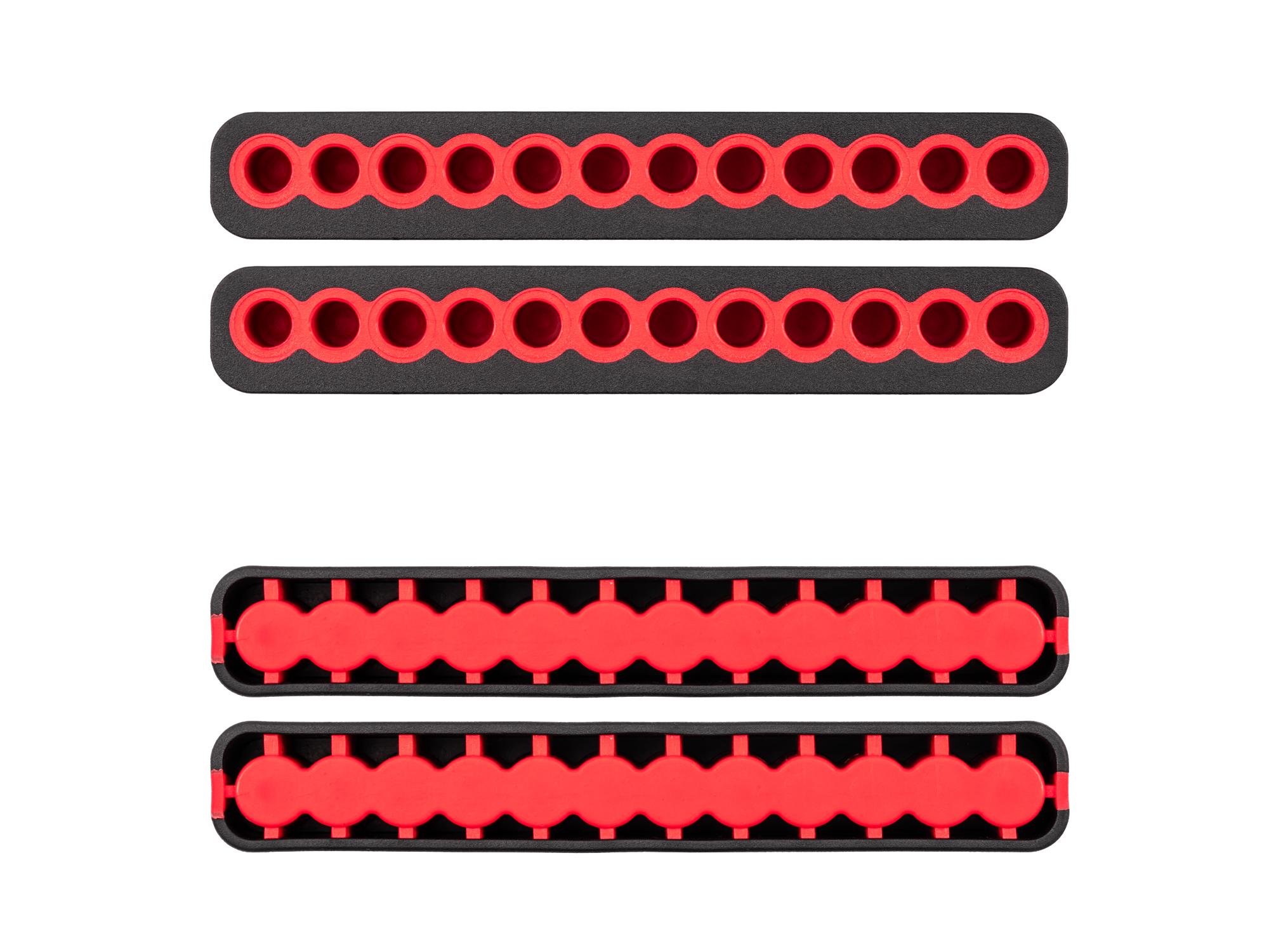 Side view of Tekton rail screwdriver organization set. Item #ODB90000