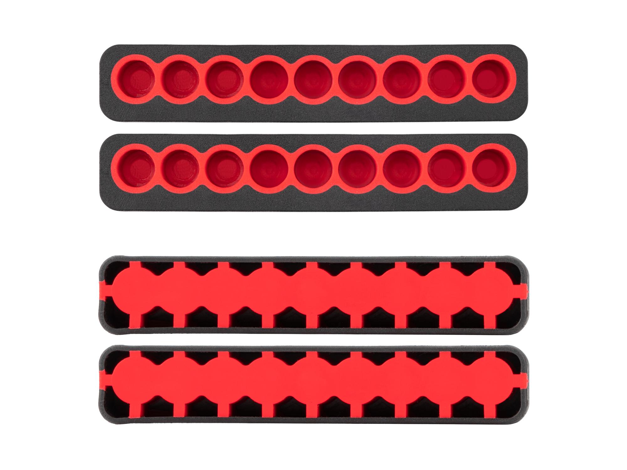 Second side view of Tekton black rail screwdriver organization set. Item #ODB91000