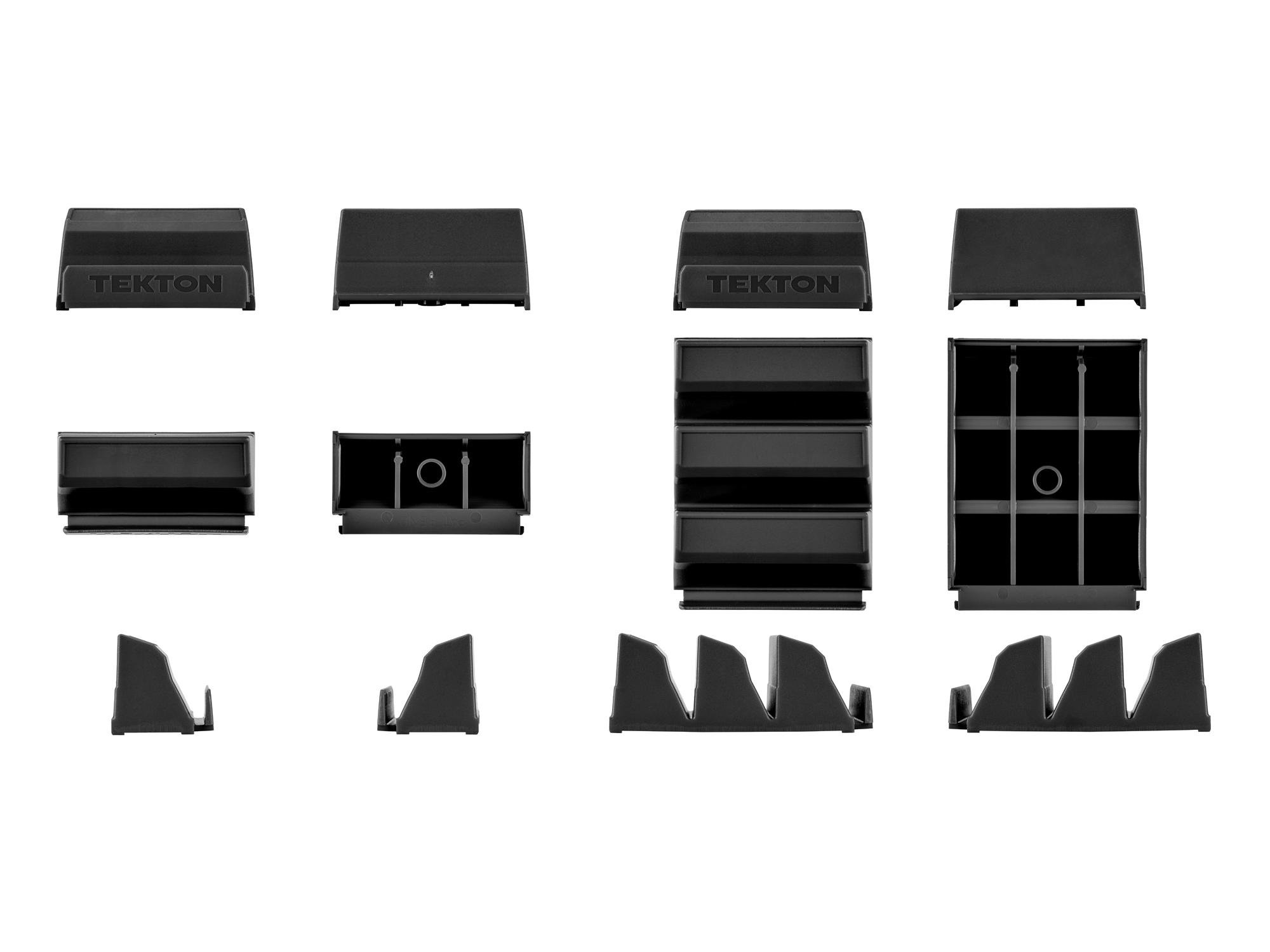 Side view of Tekton black modular screwdriver organization set. Item #ODM91110