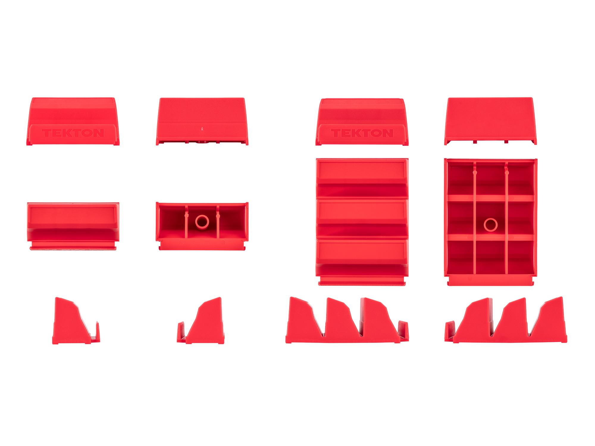 Side view of Tekton red modular screwdriver organization set. Item #ODM91210