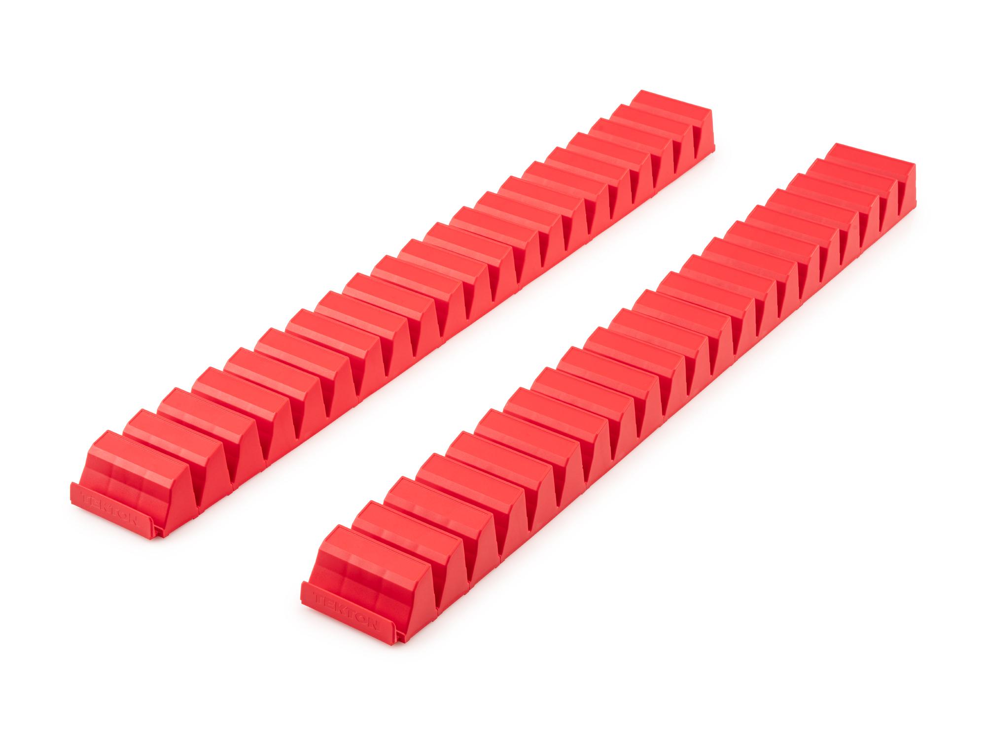 Front-right angle view of Tekton red modular screwdriver organization set. Item #ODM91240