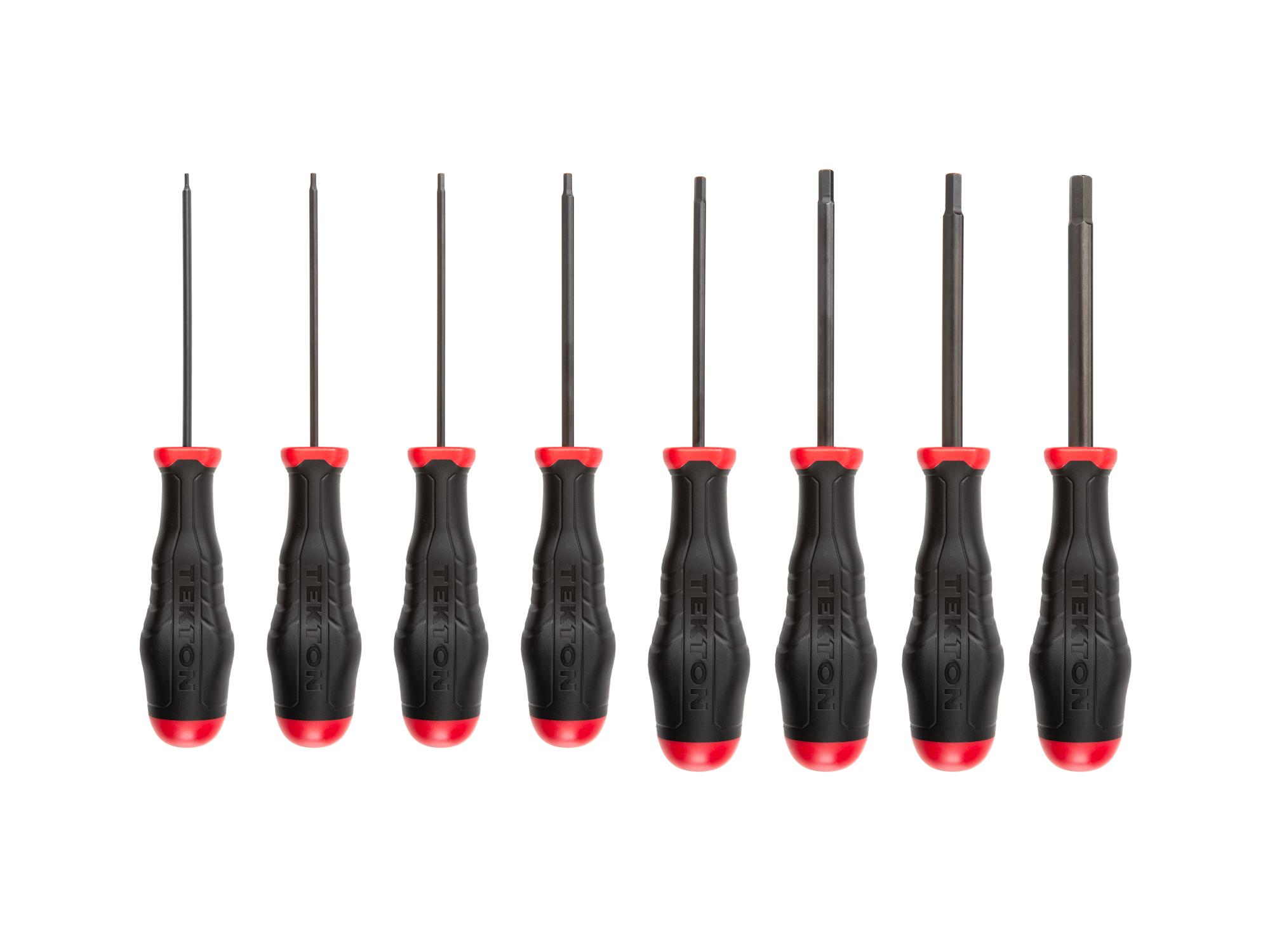 Front view of  Tekton tools only screwdriver set. Item #DHX91204