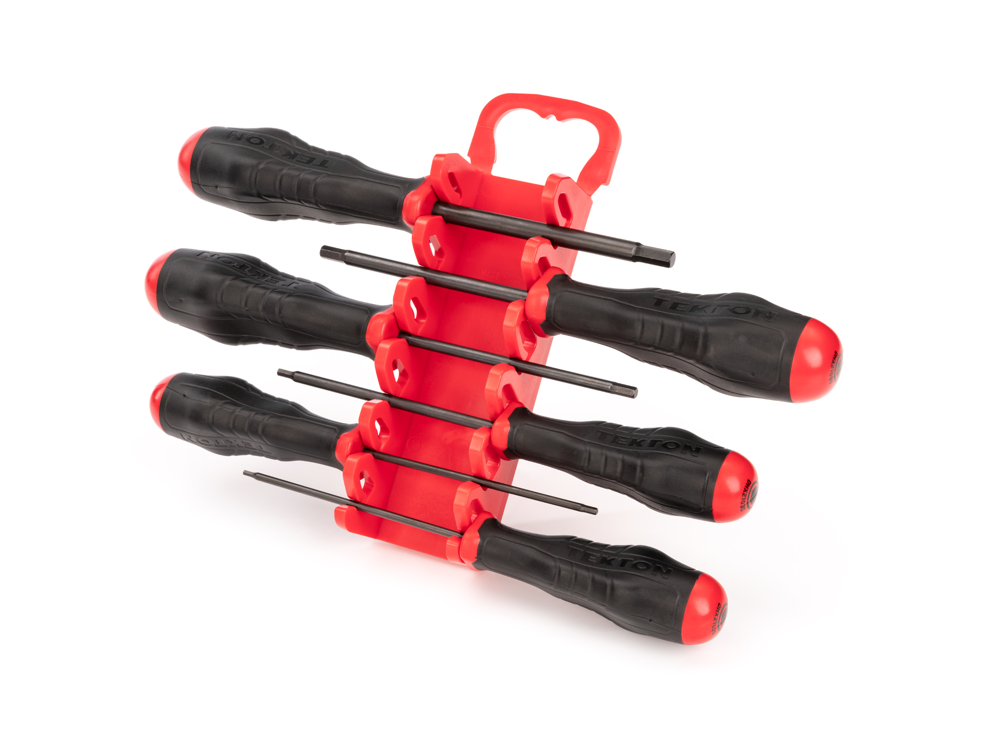 Includes: 2, 2.5, 3, 4, 5, 6 mm Hex screwdrivers with holder. Black oxide blades and our patented ergonomic handle.#DHX92006.