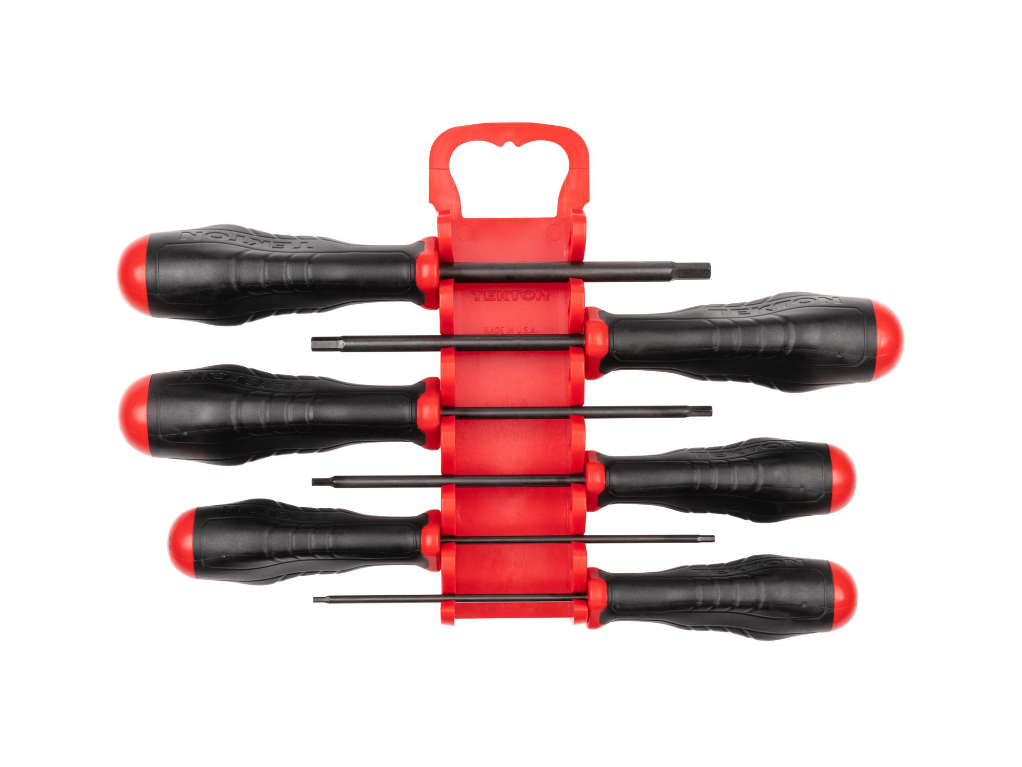 Front view of  Tekton holder screwdriver set. Item #DHX92006
