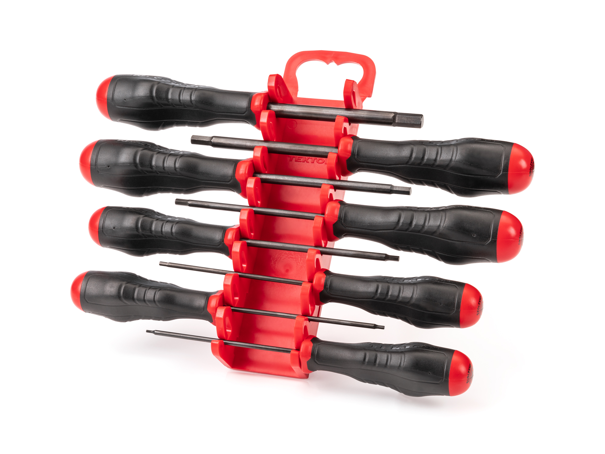 Includes: 1.5, 2, 2.5, 3, 4, 5, 6, 8 mm Hex screwdrivers with holder. Black oxide blades and our patented ergonomic handle.#DHX92201.