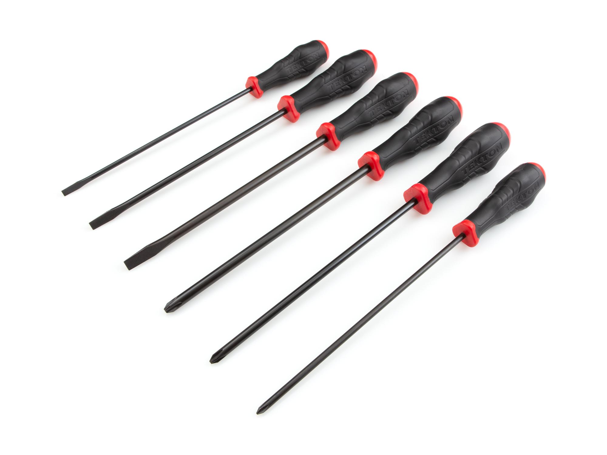 Front-right angle view of Tekton screwdriver set. Item #DRV41222
