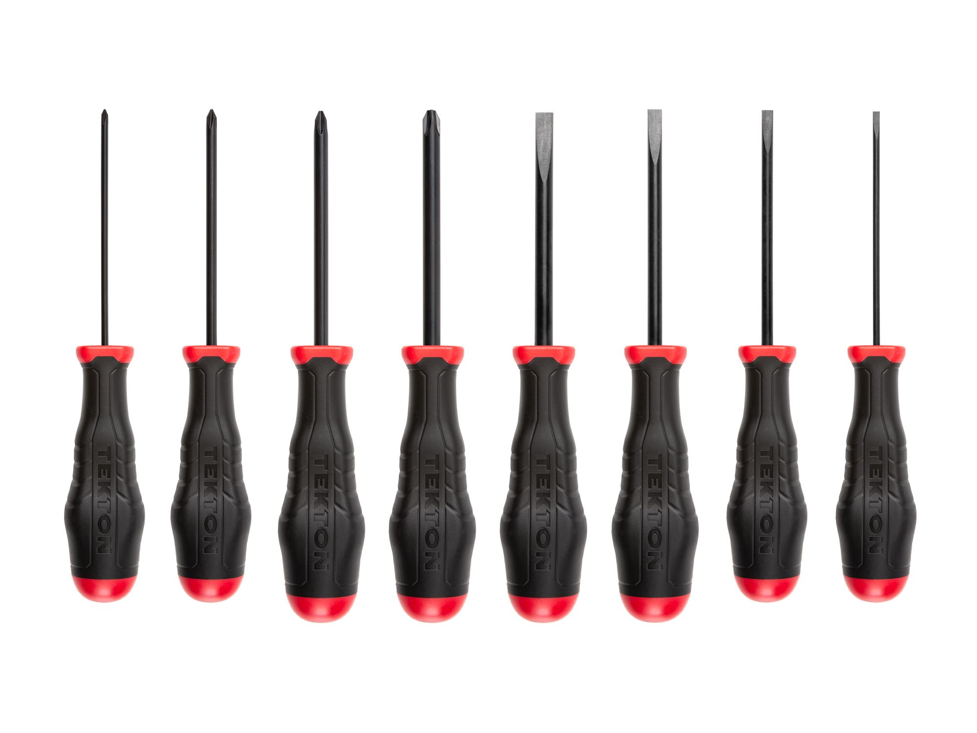 Front view of Tekton screwdriver set. Item #DRV41234