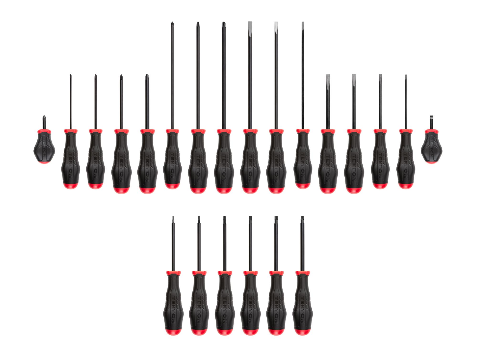 Front view of Tekton screwdriver set. Item #DRV41236